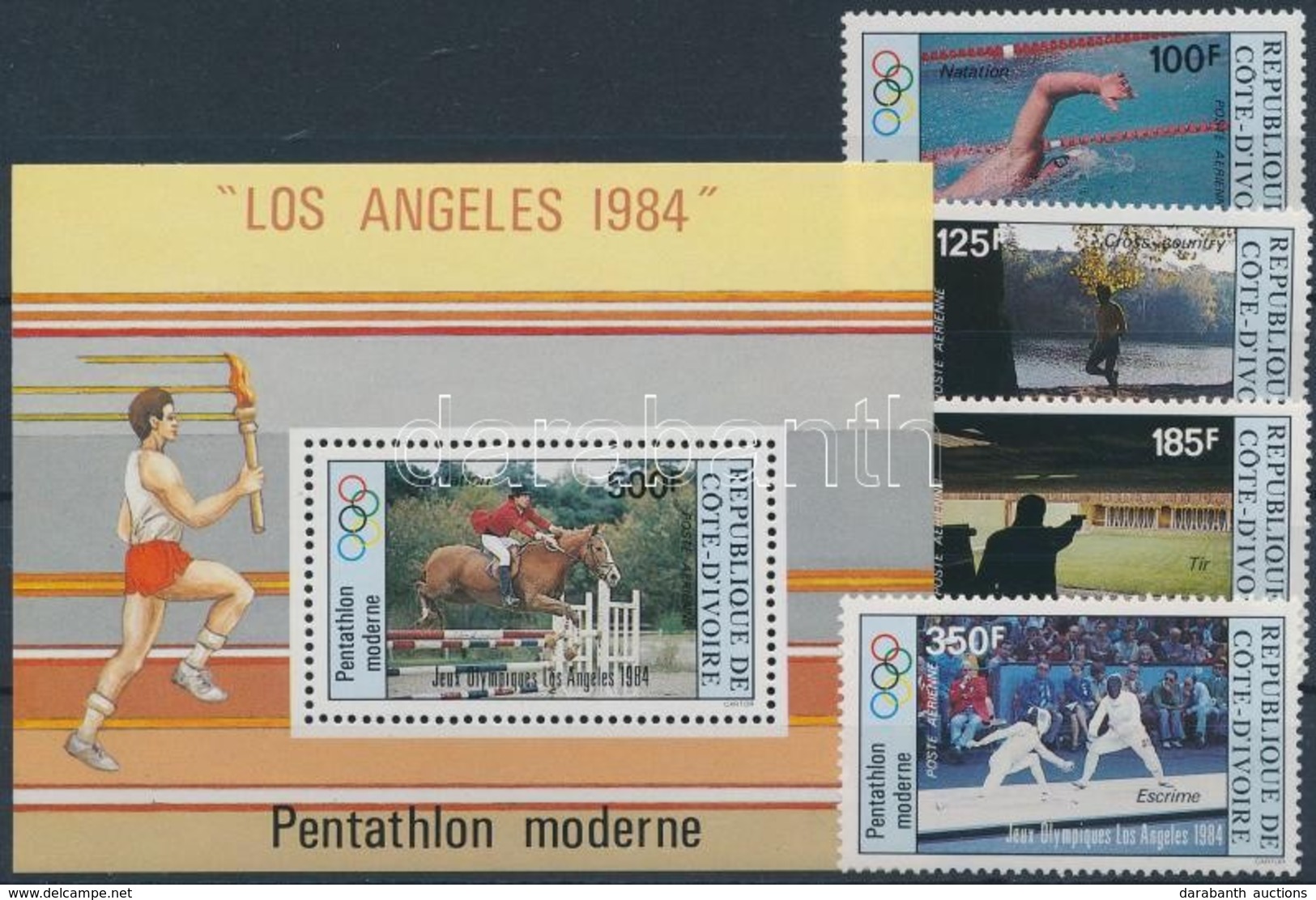 ** 1984 Nyári Olimpia, Los Angeles Sor Mi 812-816 + Blokk Mi 26 - Andere & Zonder Classificatie