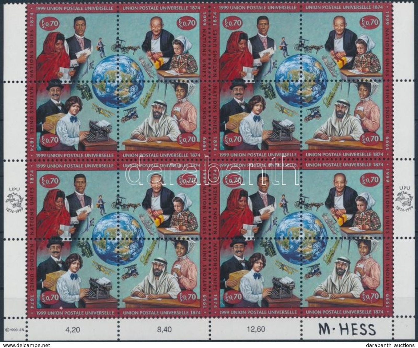 ** 1999 UPU Kisív,
UPU Minisheet
Mi 376-379 - Andere & Zonder Classificatie