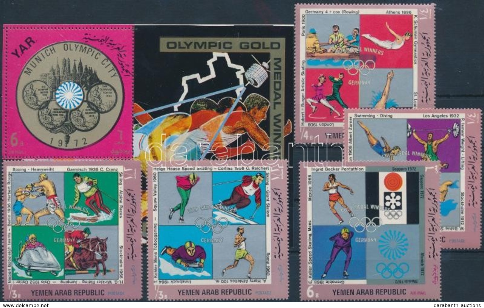 ** 1970 Német Olimpiai érmesek Sor Mi 1269-1273 + Blokk 149 - Andere & Zonder Classificatie