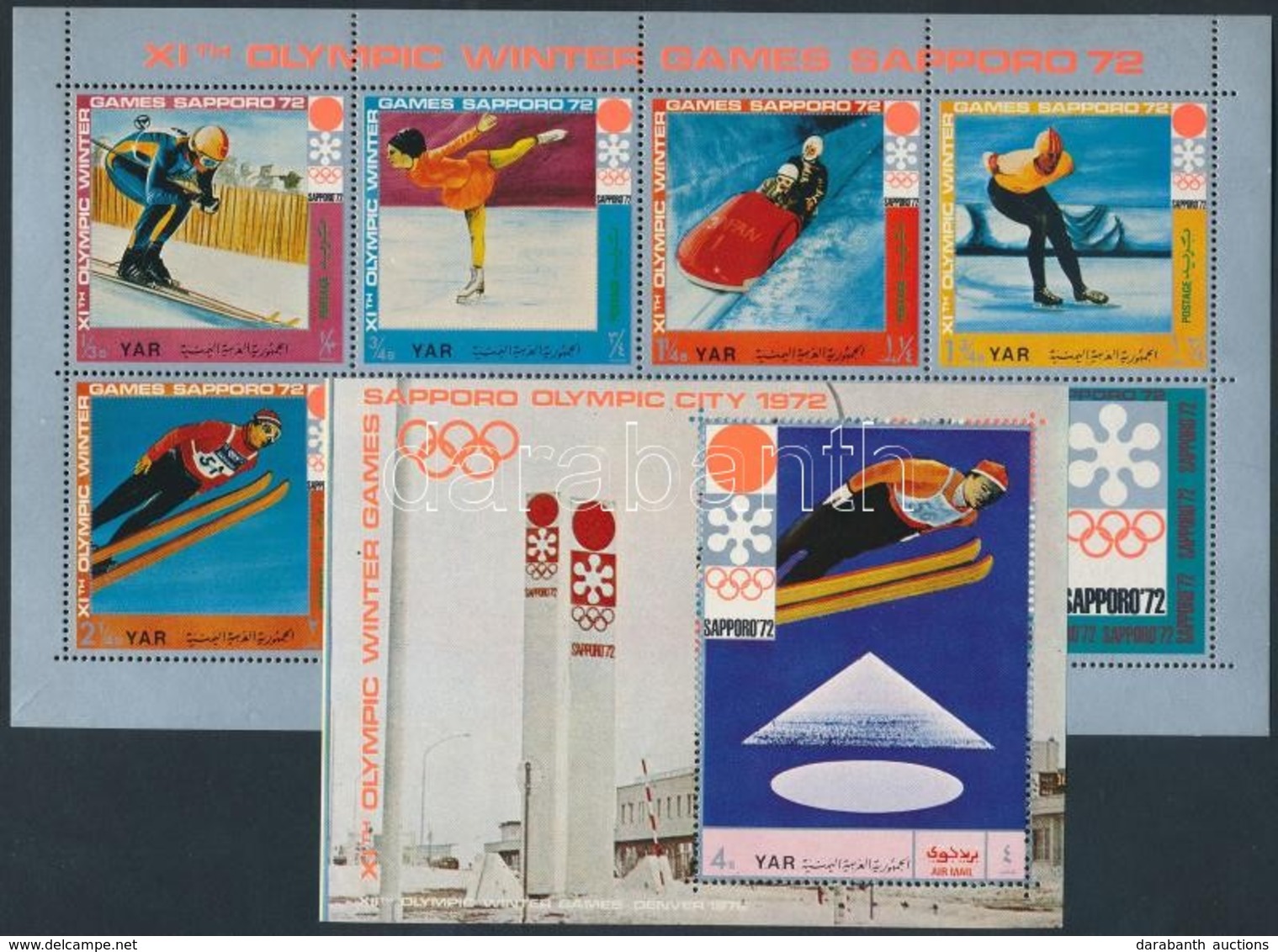 ** 1971 Téli Olimpia, Sapporo (VIII.) Kisív Mi 1440-1446 + Blokk 172 - Andere & Zonder Classificatie