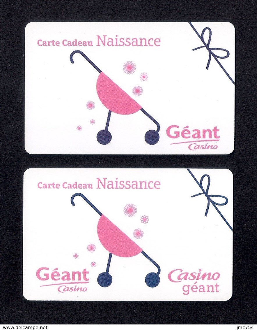 2 Carte Cadeau GEANT CASINO.   Gift Card.   Geschenkkarte.   Carta Regalo. - Cartes Cadeaux