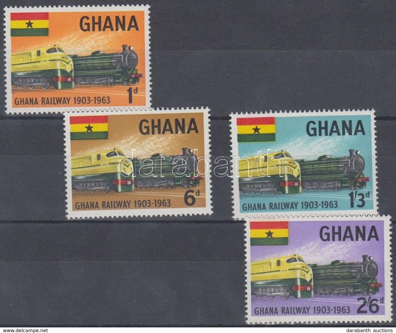 ** 1963 60 éves A Ghanai Vasút Sor Mi 162-165 - Andere & Zonder Classificatie