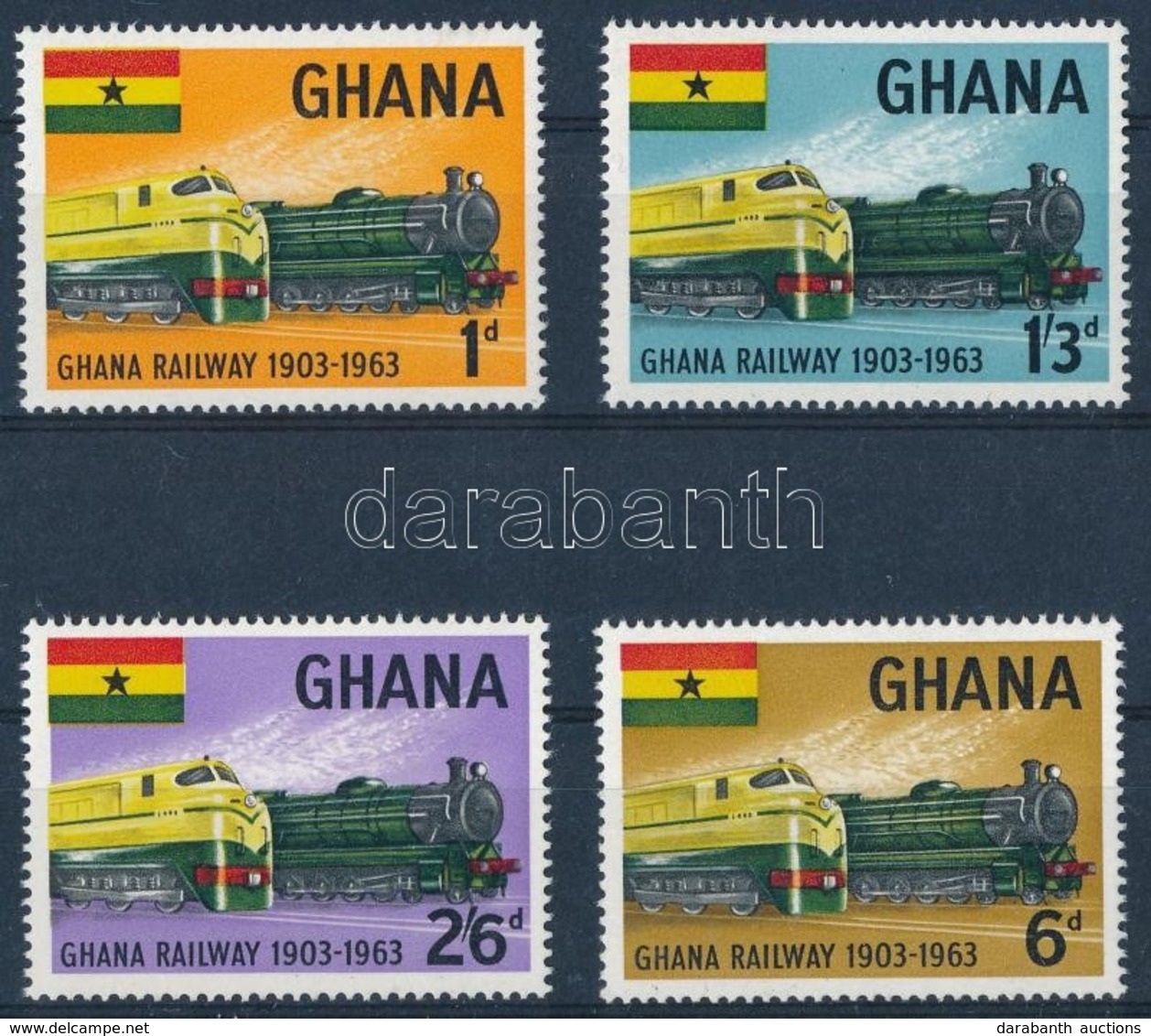 ** 1963 60 éves A Ghánai Vasút Sor Mi 162-165 - Andere & Zonder Classificatie