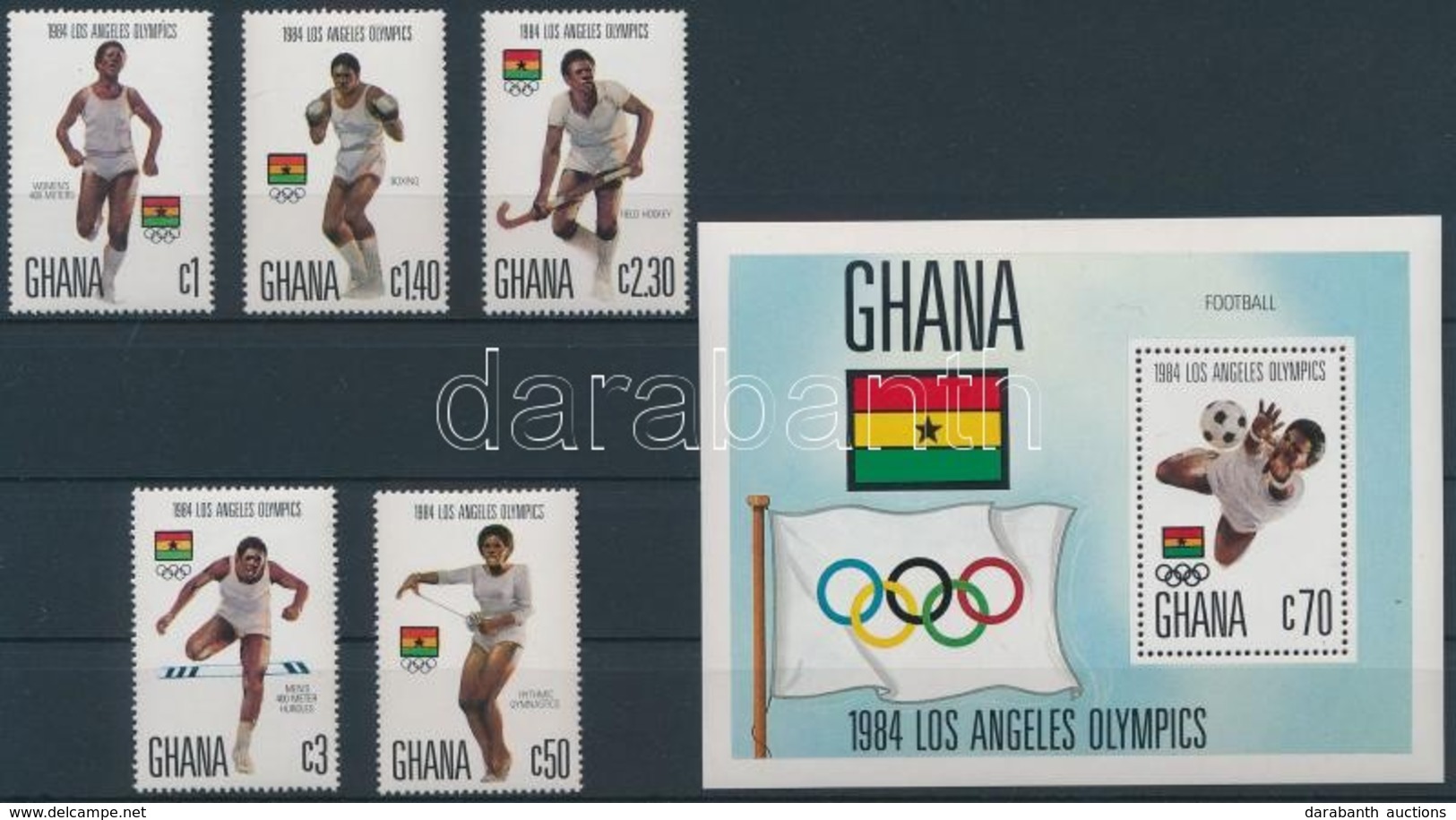 ** 1984 Nyári Olimpia, Los Angeles Sor Mi 1048-1052 + Blokk Mi 109 - Andere & Zonder Classificatie