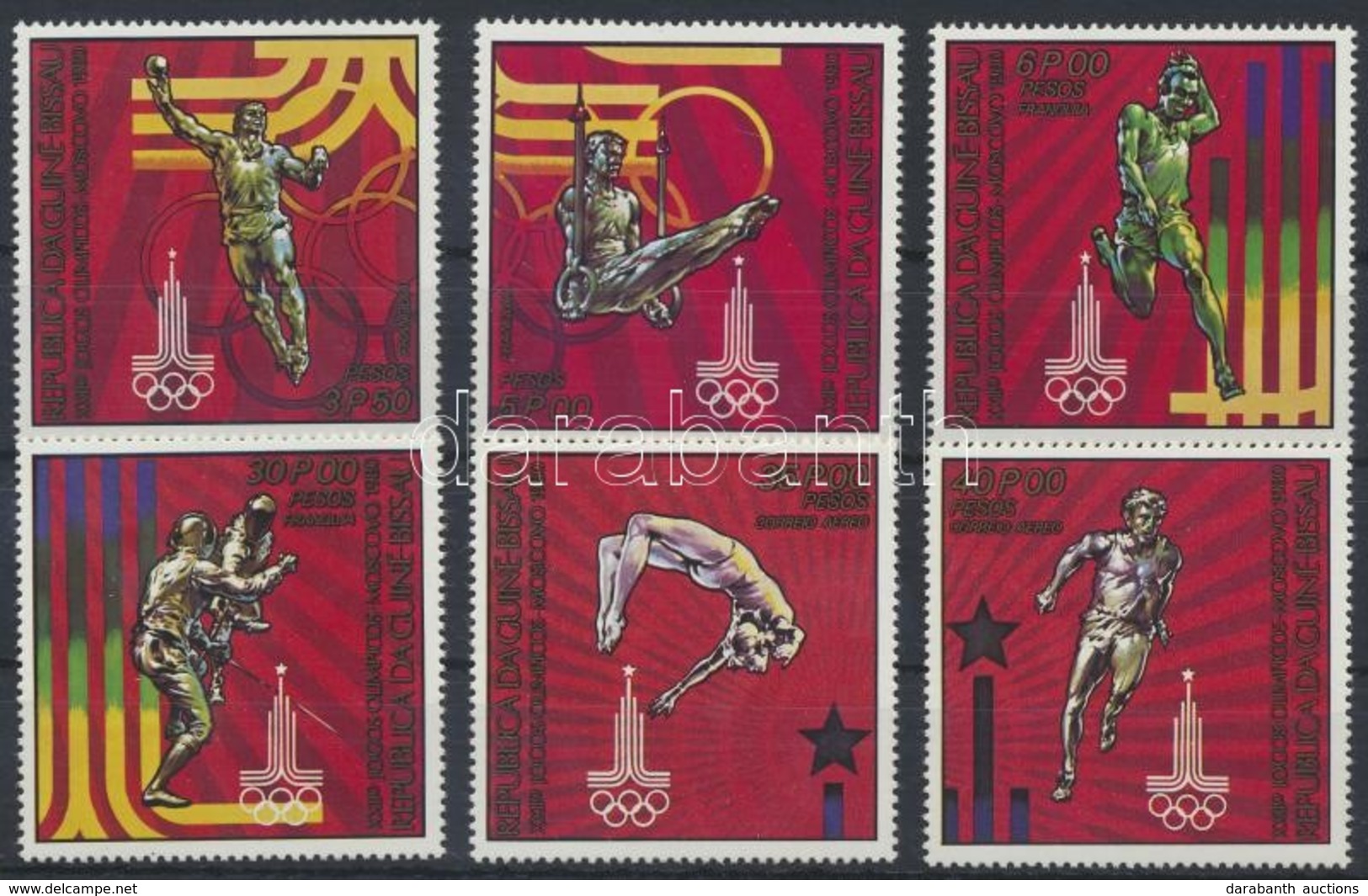 ** 1980 Nyári Olimpia Sor Mi 554-559 A - Andere & Zonder Classificatie