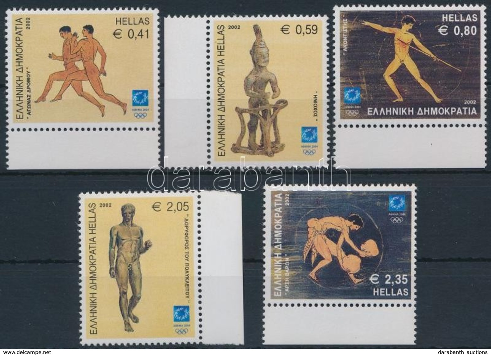 ** 2002 Nyári Olimpia, Athén (III.) ívszéli Sor Mi 2104-2108 - Altri & Non Classificati