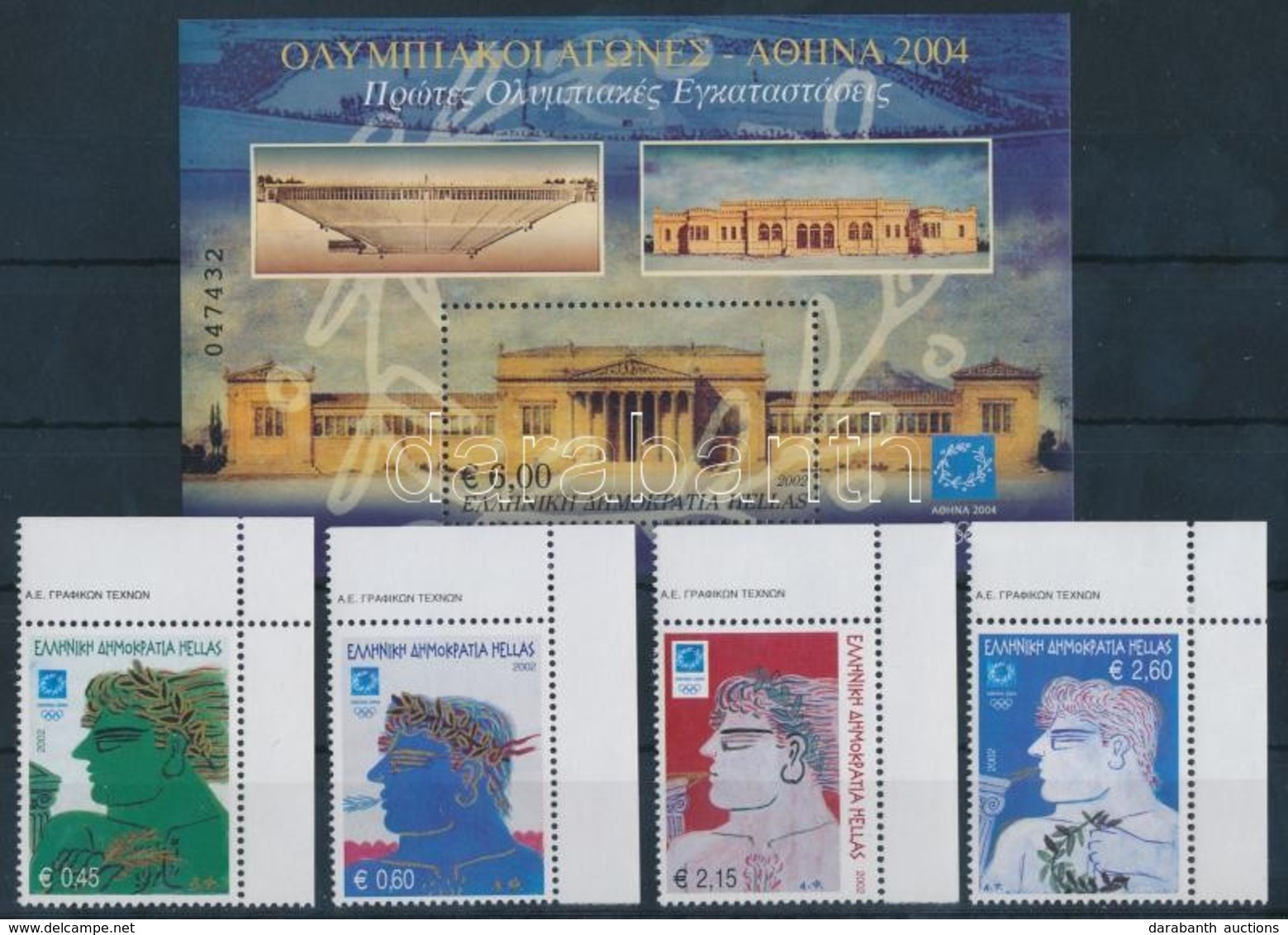 ** 2002 Nyári Olimpia, Athén (IV.) ívsarki Sor Mi 2120-2123 + Blokk 21 - Andere & Zonder Classificatie