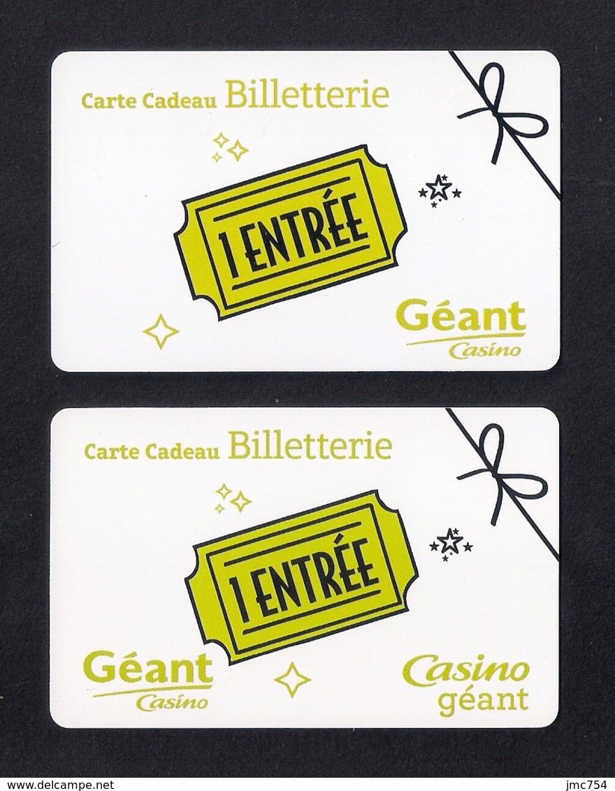 2 Carte Cadeau GEANT CASINO.   Gift Card.   Geschenkkarte.   Carta Regalo. - Cartes Cadeaux