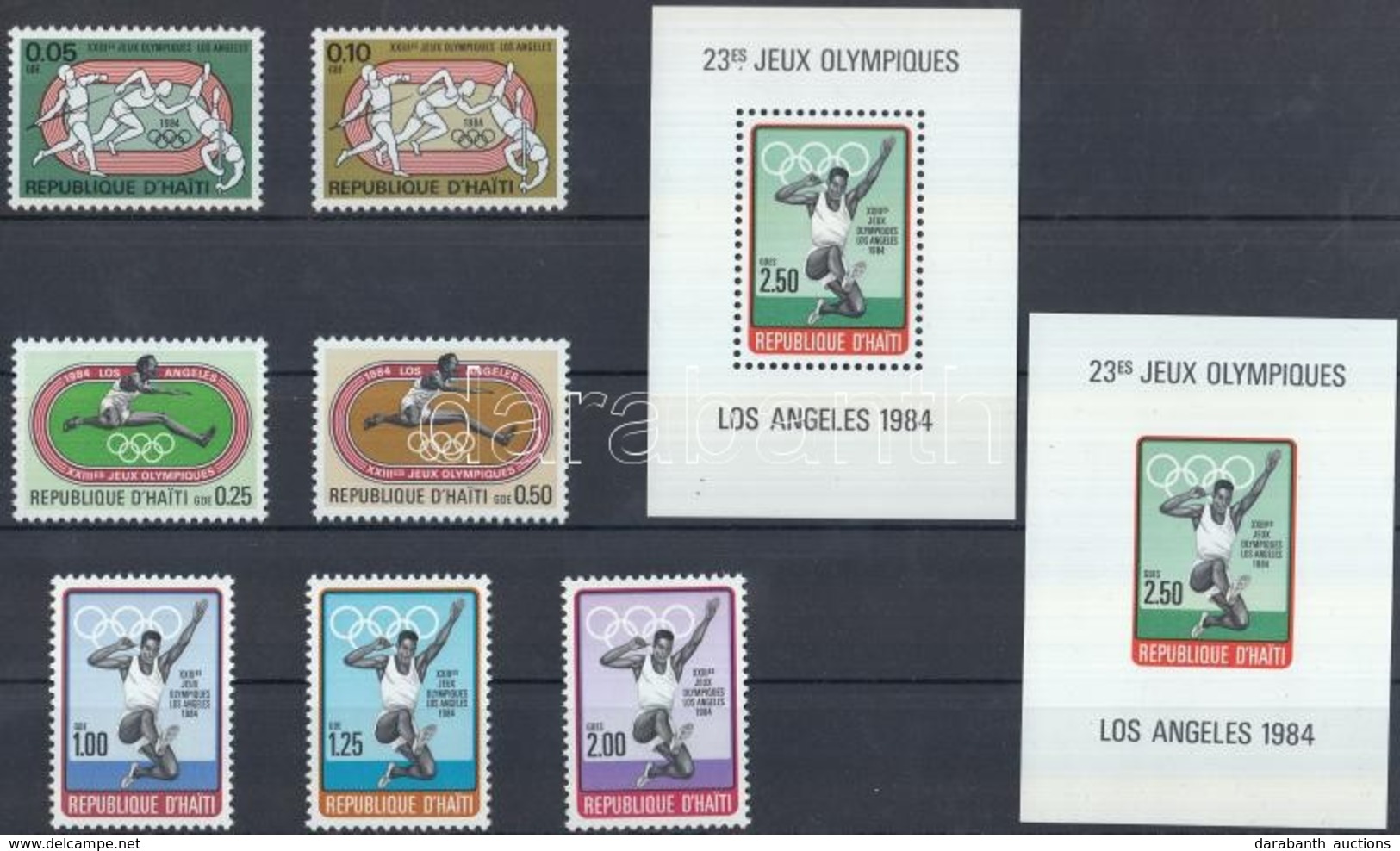 ** 1984 Nyári Olimpia, Los Angeles Sor Mi 1465-1471 + Fogazott és Vágott Blokk Mi 54 A-B - Andere & Zonder Classificatie