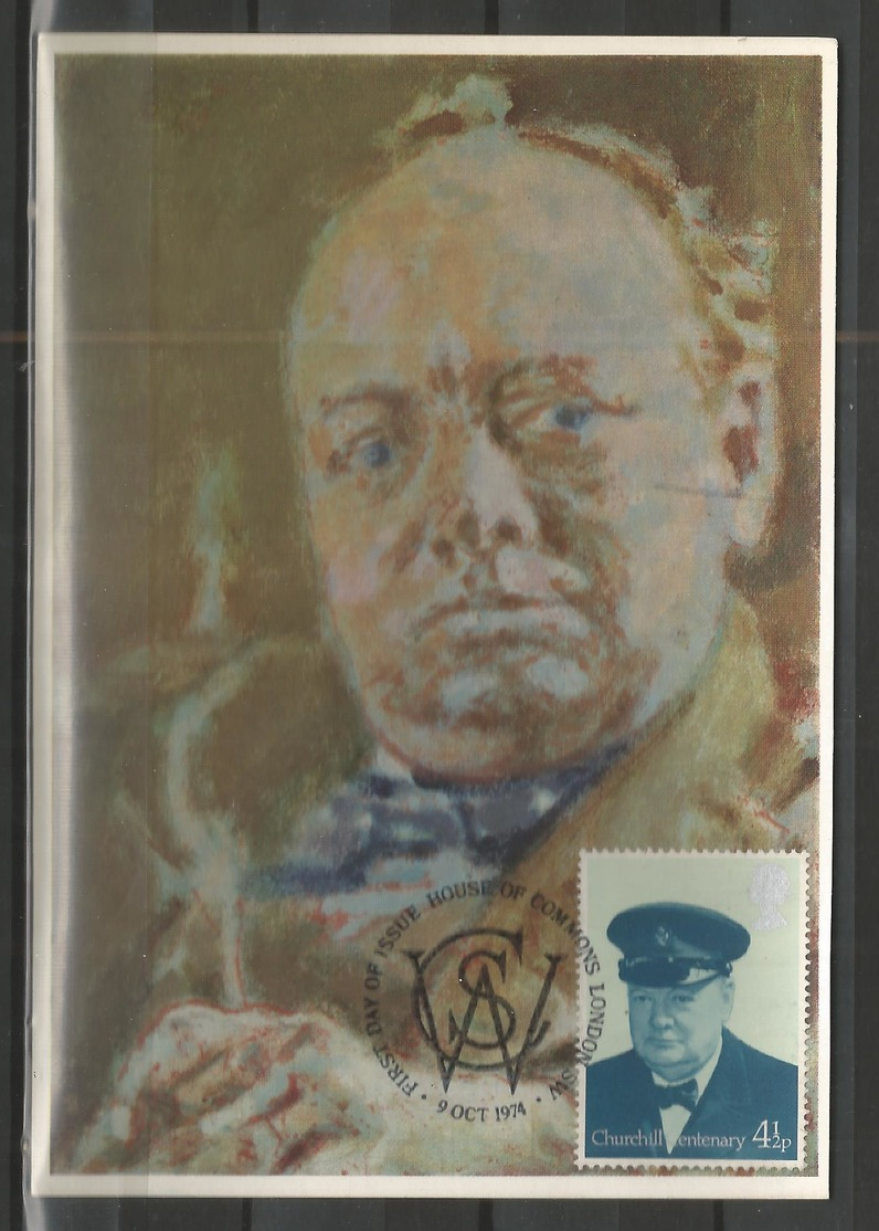 GREAT BRITAIN 1974 "Sir Winston Churchill" Maximum Card!!! (No2) - Carte Massime