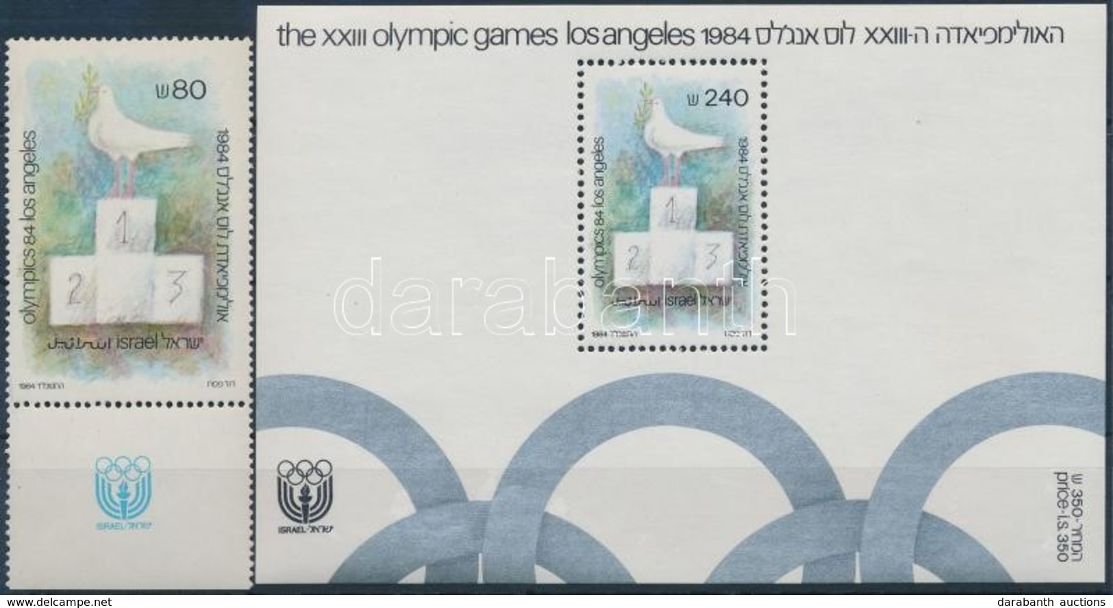 ** 1984 Nyári Olimpiai, Los Angeles Tabos Bélyeg Mi 968 + Blokk 26 - Andere & Zonder Classificatie