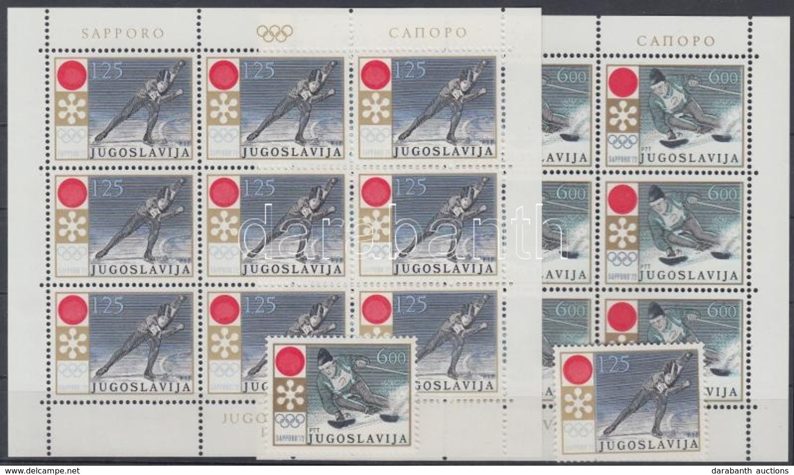 ** 1972 Téli Olimpia, Szapporó Sor Mi 1447-1448 + Kisív Sor 1447-1448 - Andere & Zonder Classificatie