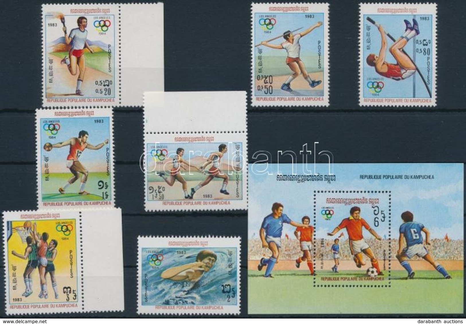 ** 1983 Los Angeles-i Olimpia Sor Mi 454-460 + Blokk 128 - Other & Unclassified