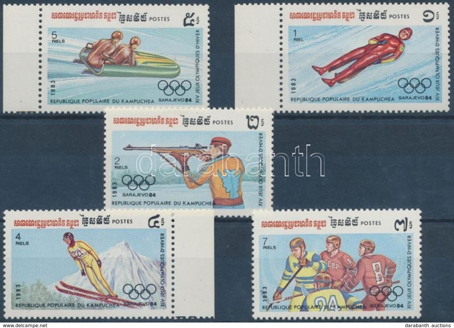 ** 1983 Téli Olimpia, Szarajevó (I.) Sor Mi 517-521 - Andere & Zonder Classificatie