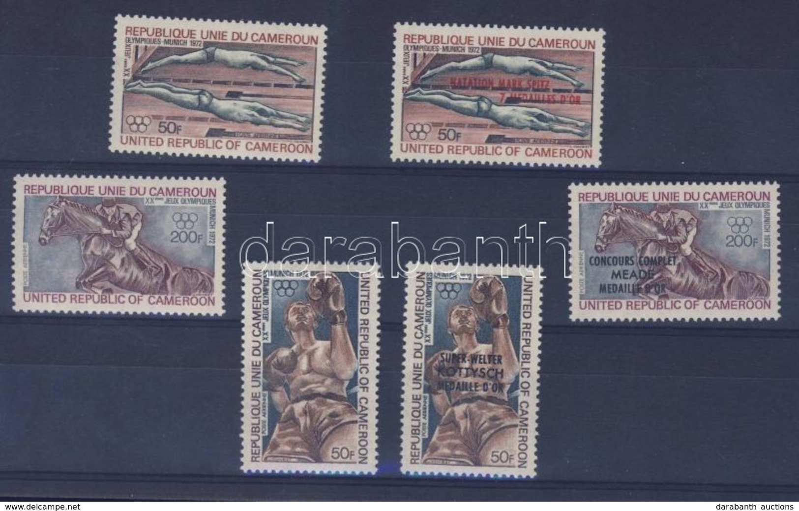 ** 1972 Müncheni Olimpia Sor + Felülnyomott Sor Az érmesekkel Mi 700-702 + 712-714 - Andere & Zonder Classificatie