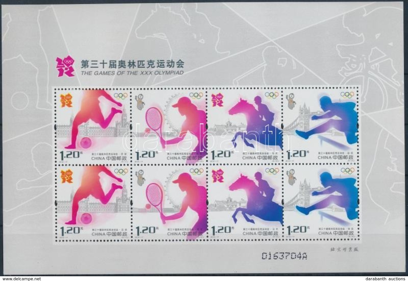 ** 2012 Nyári Olimpia Kisív Mi 4369-4372 - Andere & Zonder Classificatie