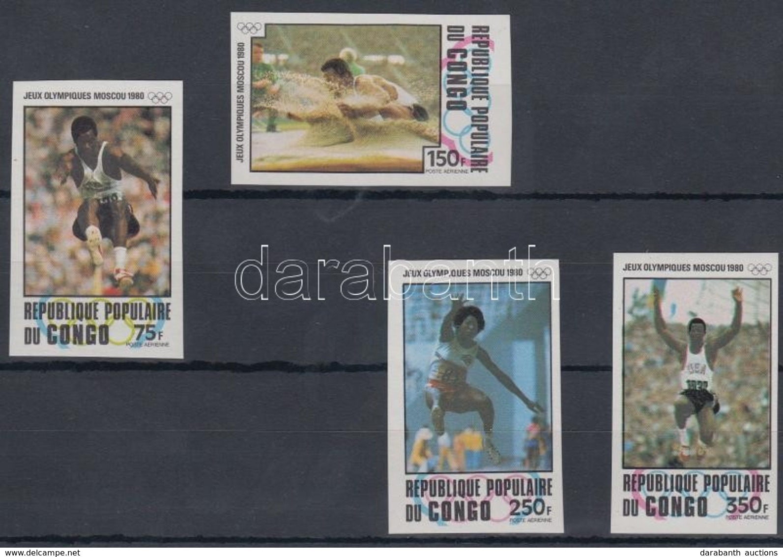 ** 1980 Moszkvai Nyári Olimpia Vágott Sor Mi 726-729 Imperforate - Altri & Non Classificati