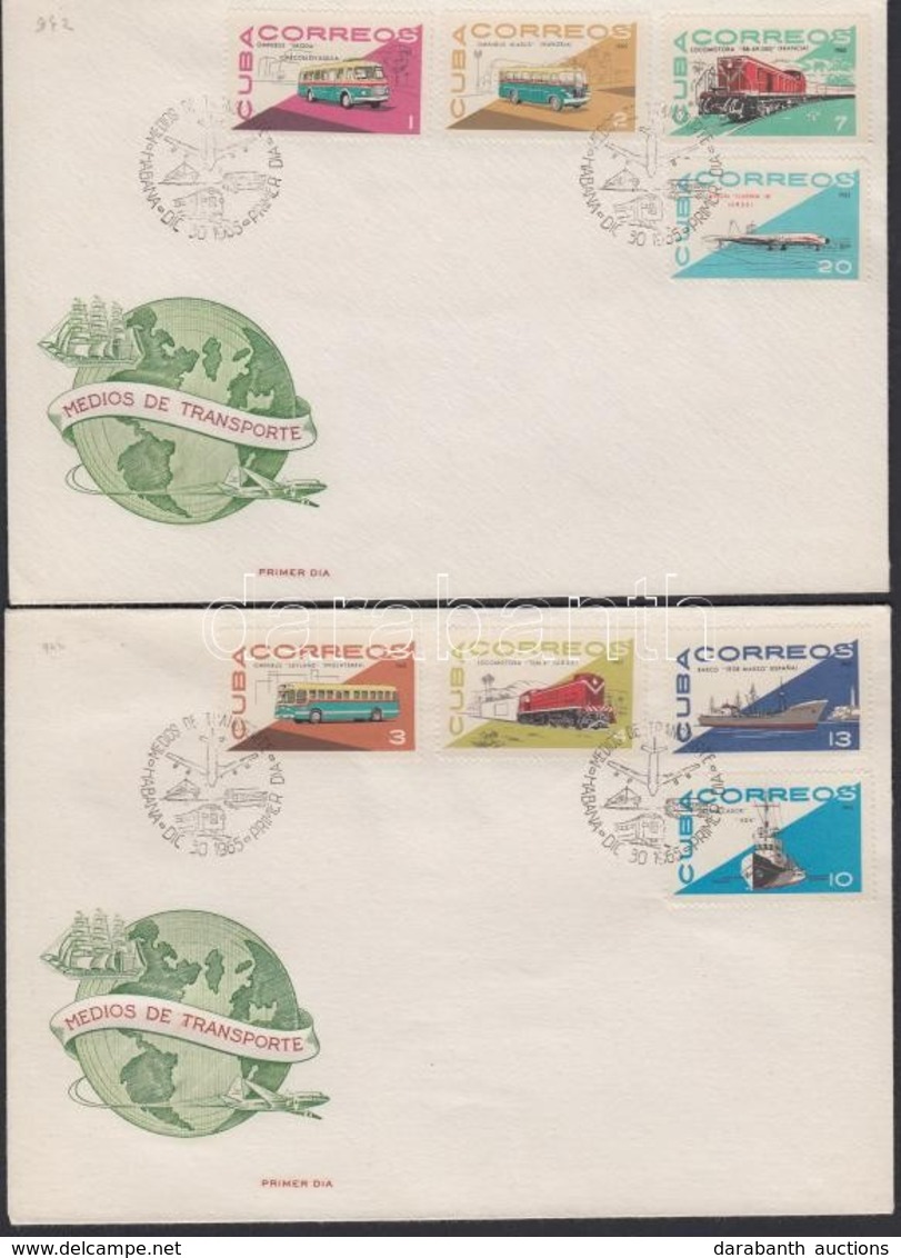 1965 Közlekedés Sor 2 Db FDC-n Mi 1120-1127 - Andere & Zonder Classificatie