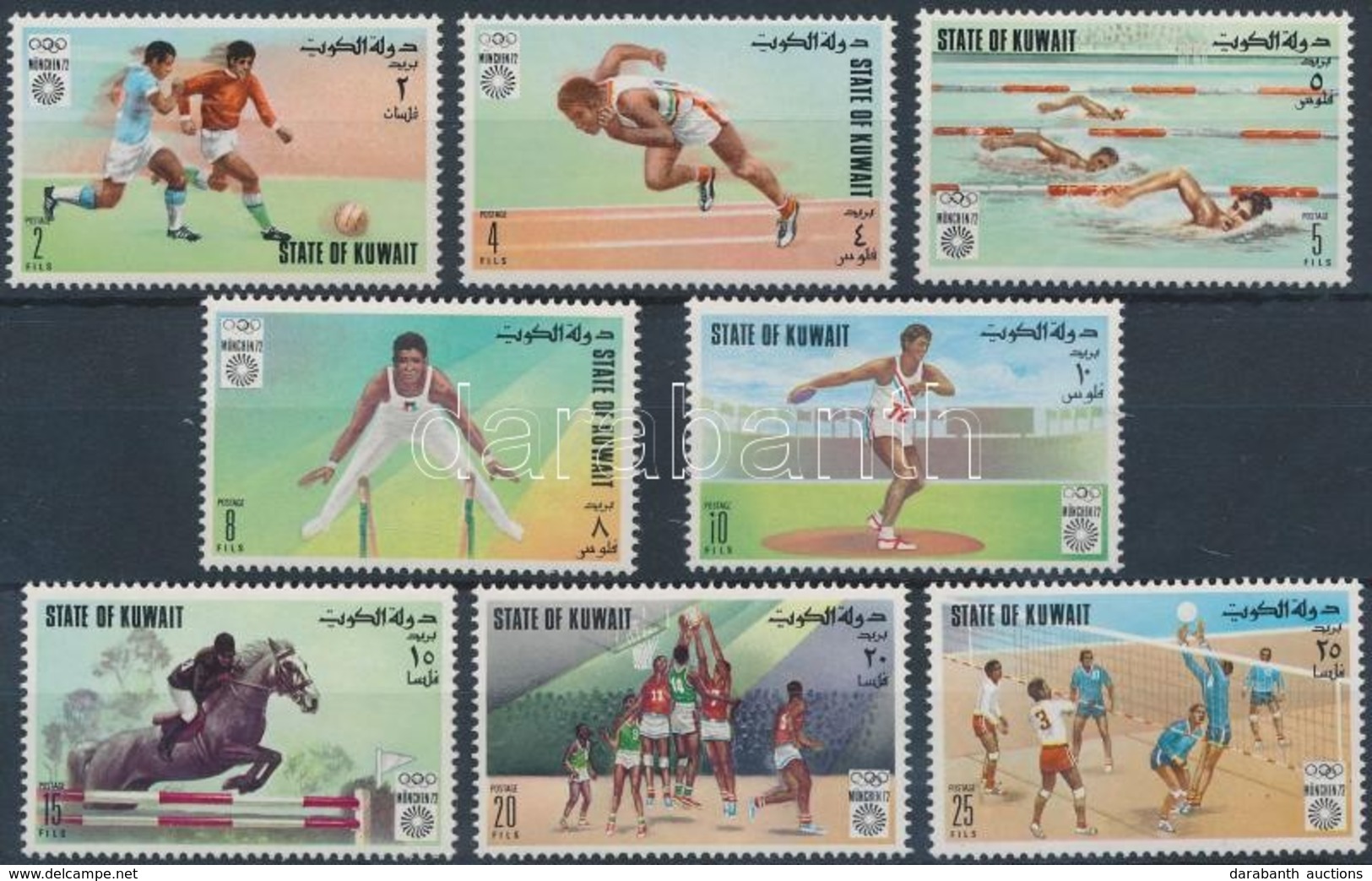 ** 1972 Nyári Olimpia, München Sor Mi 543-550 - Andere & Zonder Classificatie