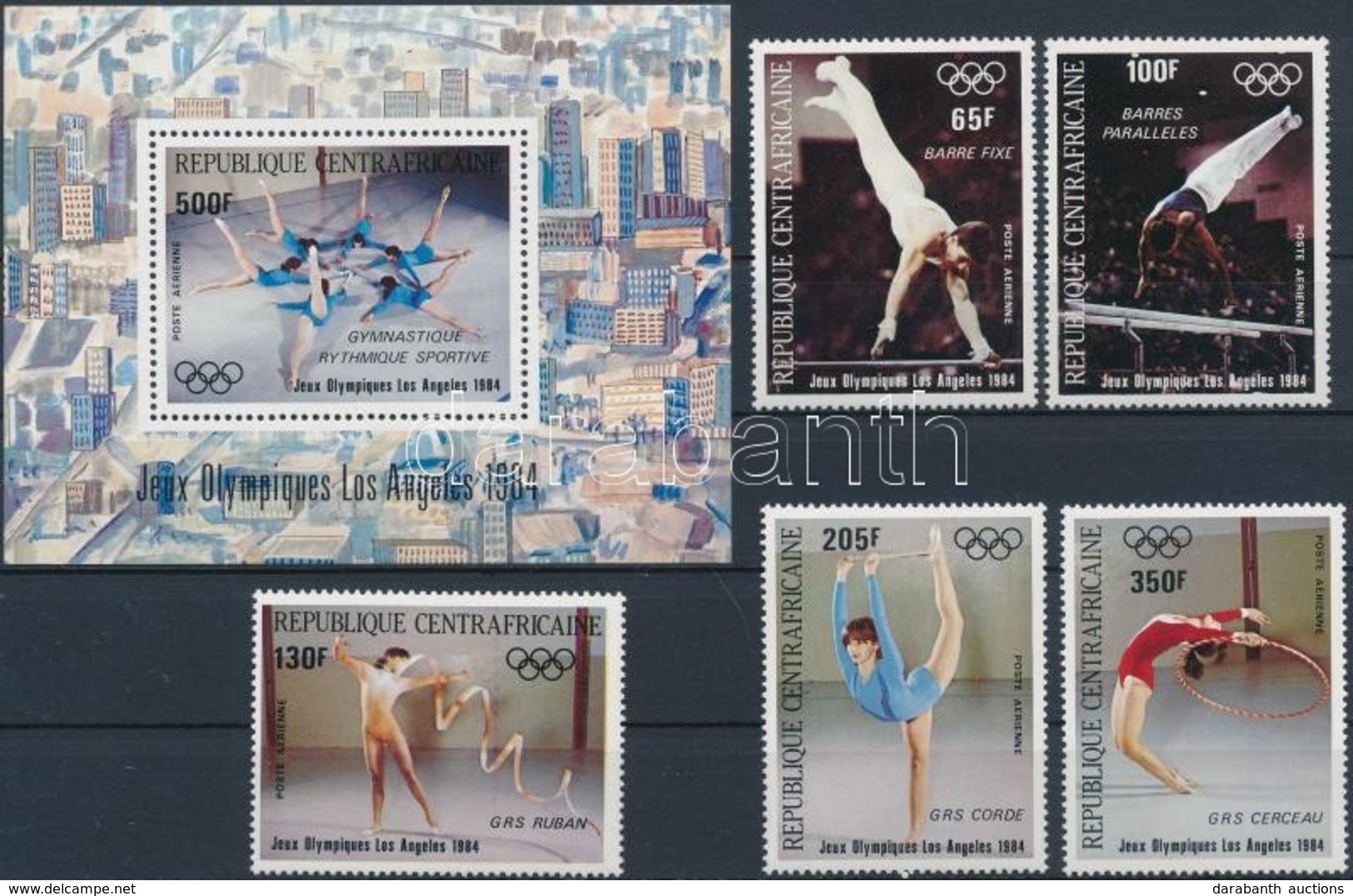 ** 1984 Nyári Olimpia, Los Angeles (IV.) Sor Mi 1013-1017 + Blokk 275 - Altri & Non Classificati