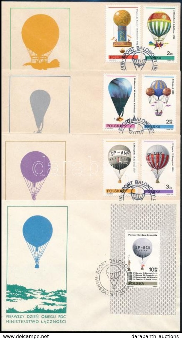 1981 Ballonposta Sor Mi 2729-2734 + Blokk Mi 85 4 Db FDC-n - Other & Unclassified