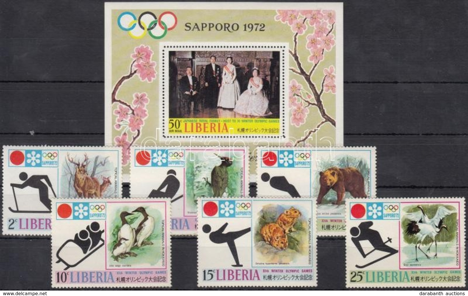 ** 1972 Téli Olimpia, Sapporo Sor Mi 810-815 + Blokk 58 - Andere & Zonder Classificatie