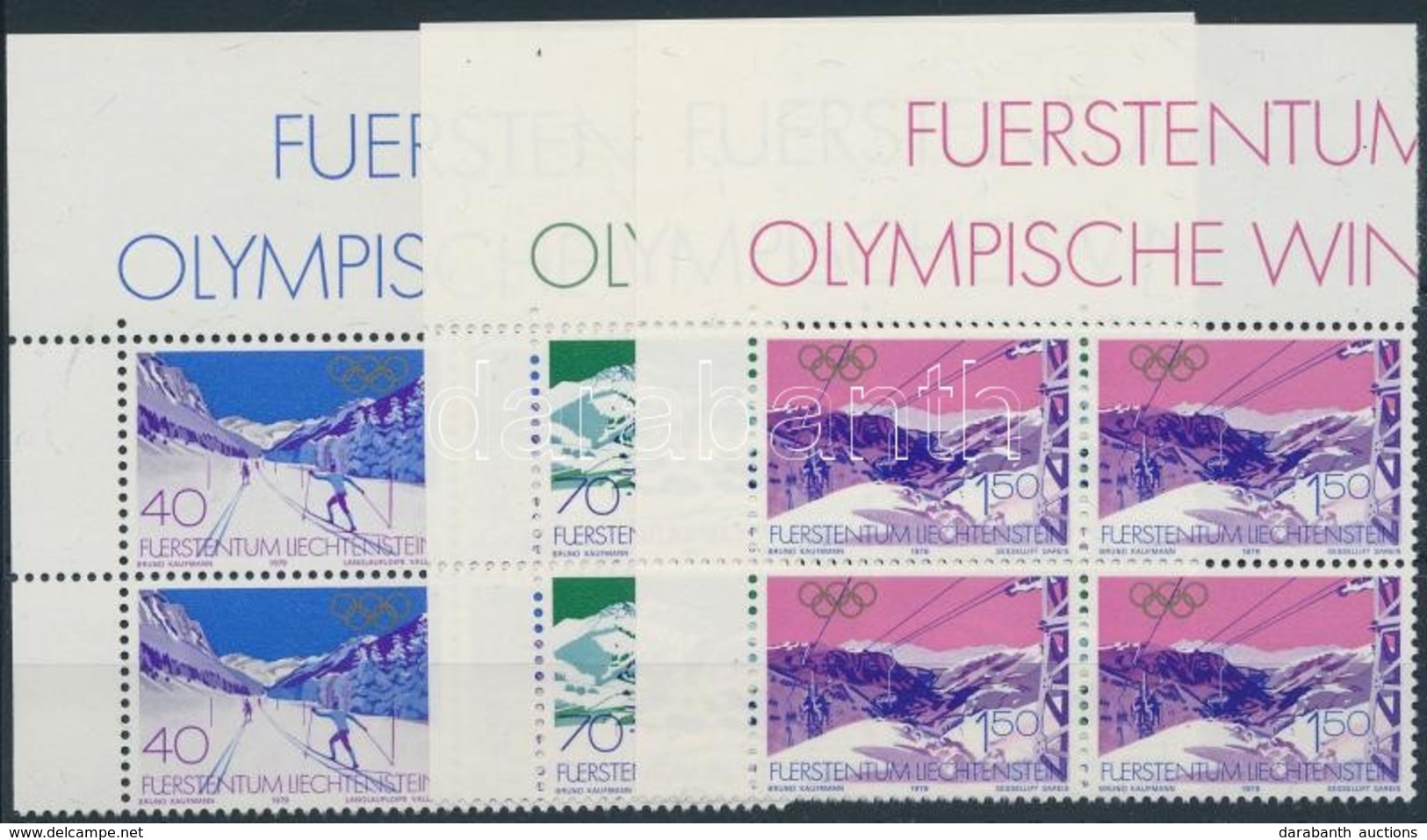 ** 1979 Téli Olimpia Sor ívsarki 4es Tömbökben Mi 735-737 - Andere & Zonder Classificatie