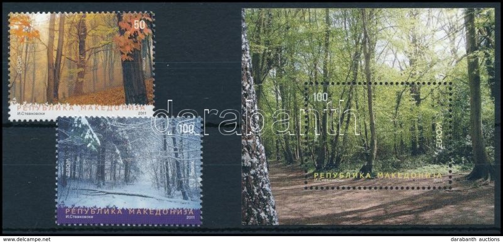 ** 2011 Europa CEPT Erdők Sor + Blokk,
Europa CEPT Forest Set + Block
Mi 593-594 + 23 - Other & Unclassified