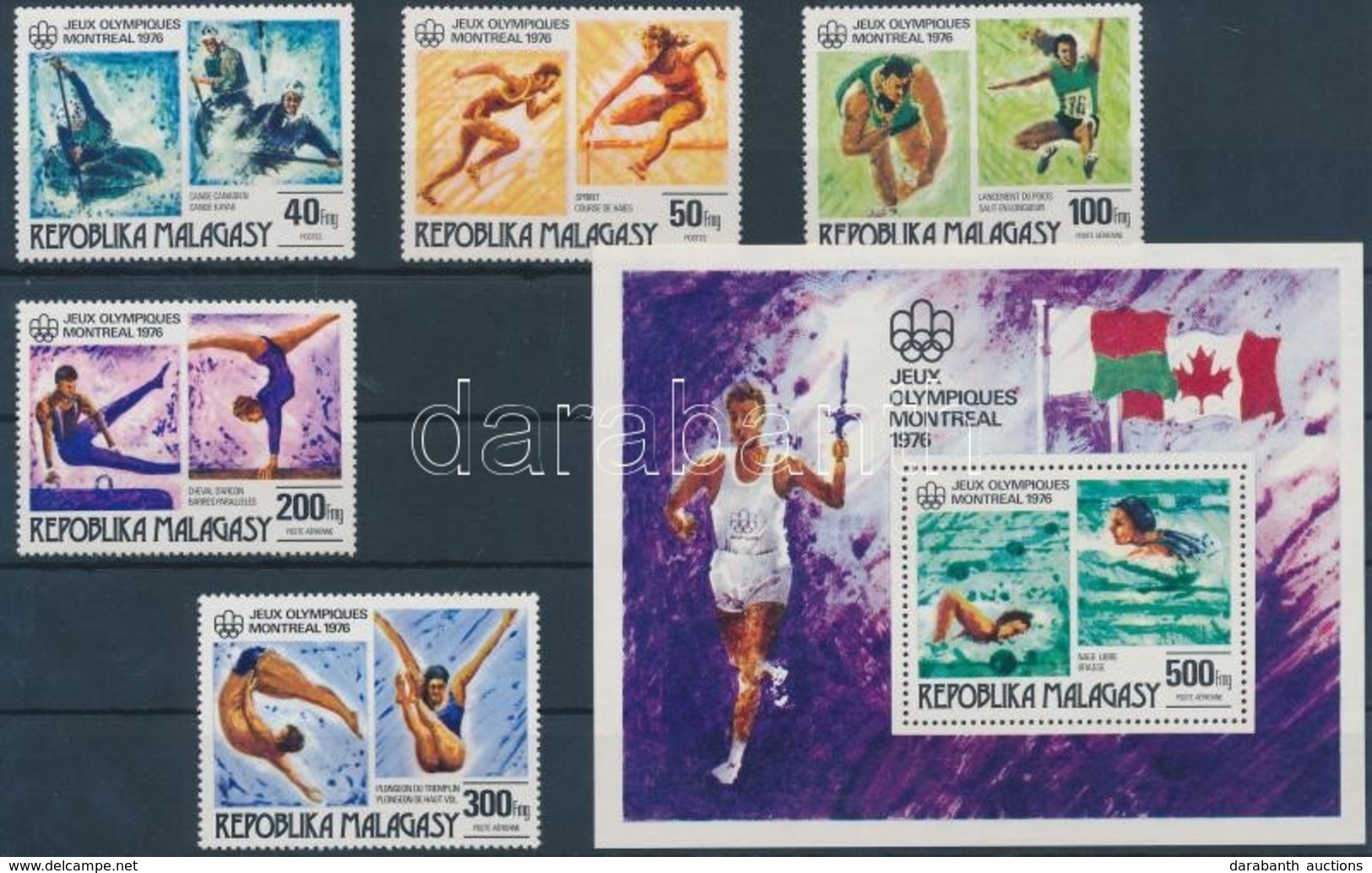 ** 1976 Montreali Nyári Olimpia Sor Mi 775-779 + Blokk Mi 10 - Altri & Non Classificati