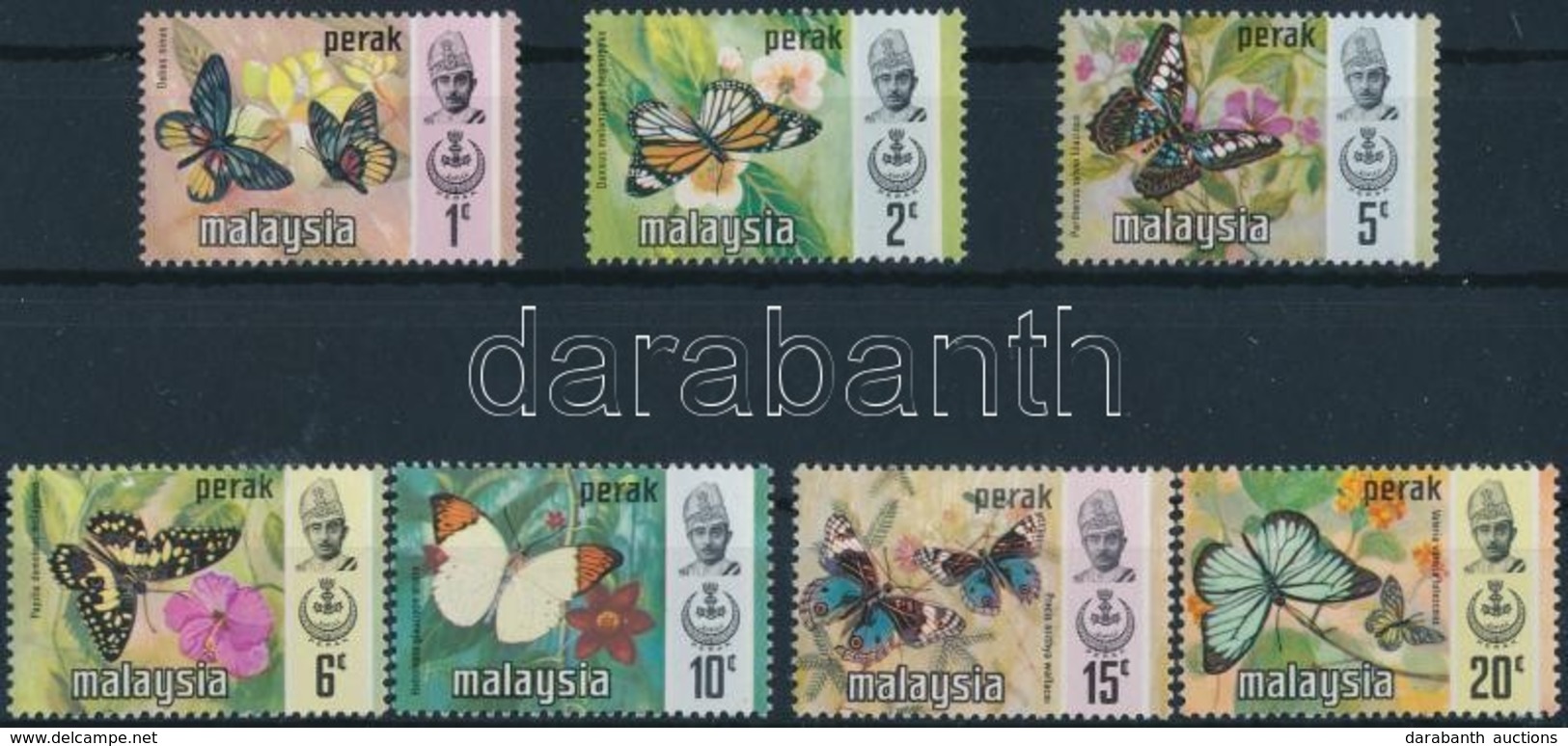 ** Perak 1971 Lepkék Sor Mi 122-128 - Andere & Zonder Classificatie