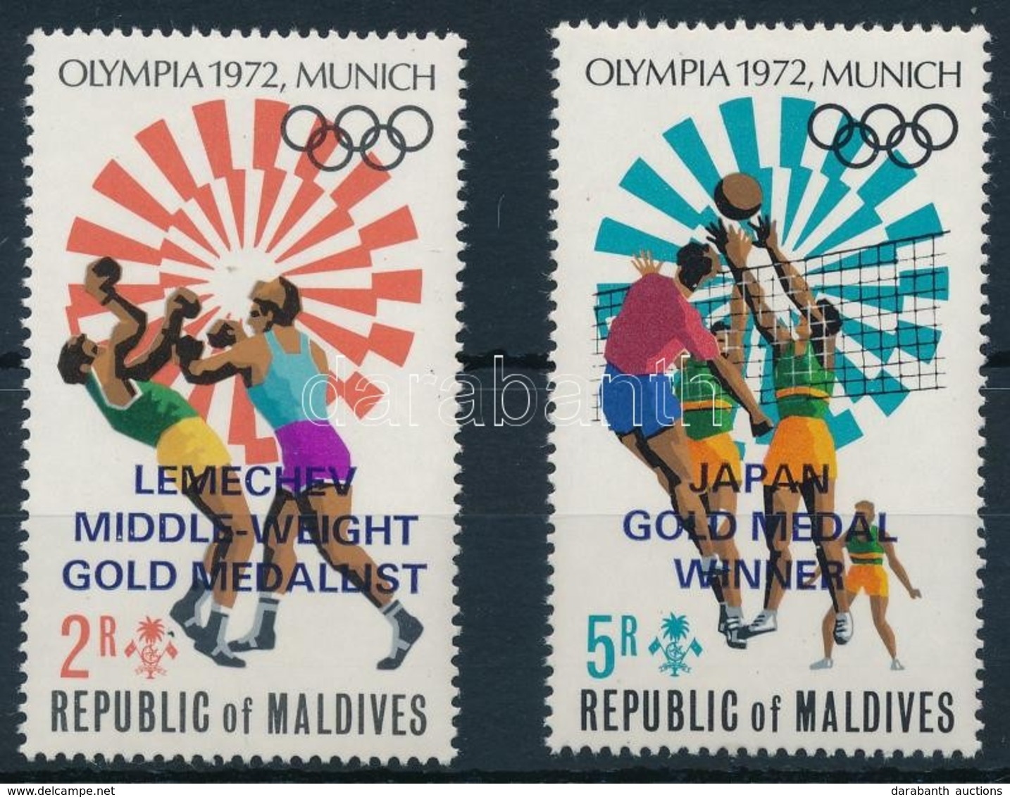 ** 1973 Nyári Olimpia Sor Felülnyomással Mi 430-431A - Andere & Zonder Classificatie