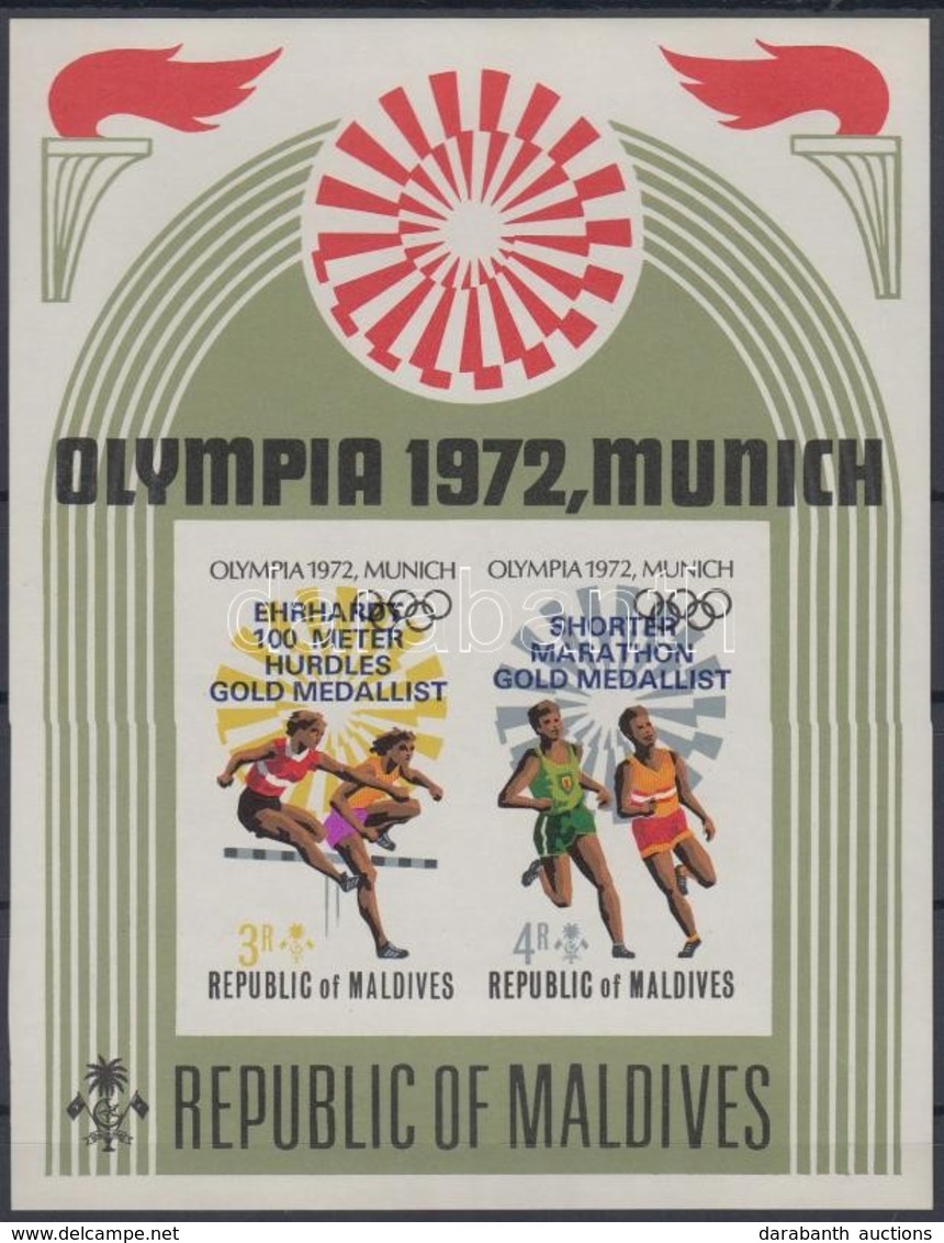 ** 1973 Nyári Olimpiai Aranyérmesek Vágott Blokk Felülnyomással Mi 15 B - Andere & Zonder Classificatie