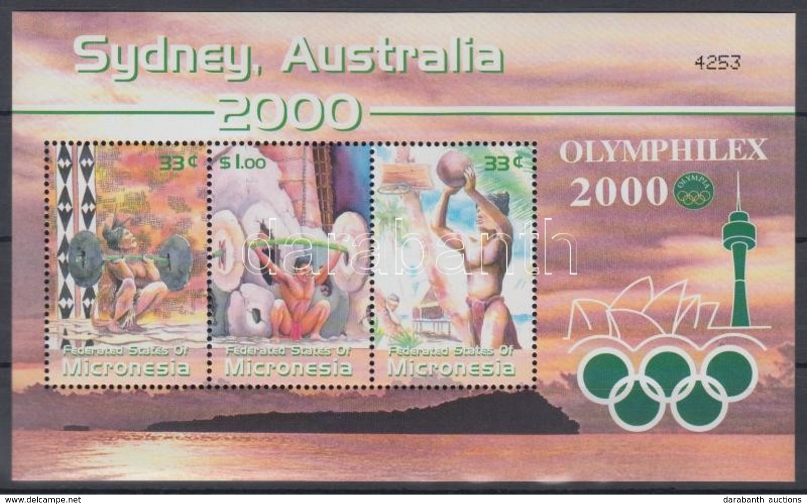 ** 2000 Olimpia Sydney, Olymphilex Bélyegkiállítás Blokk Mi 74 - Andere & Zonder Classificatie