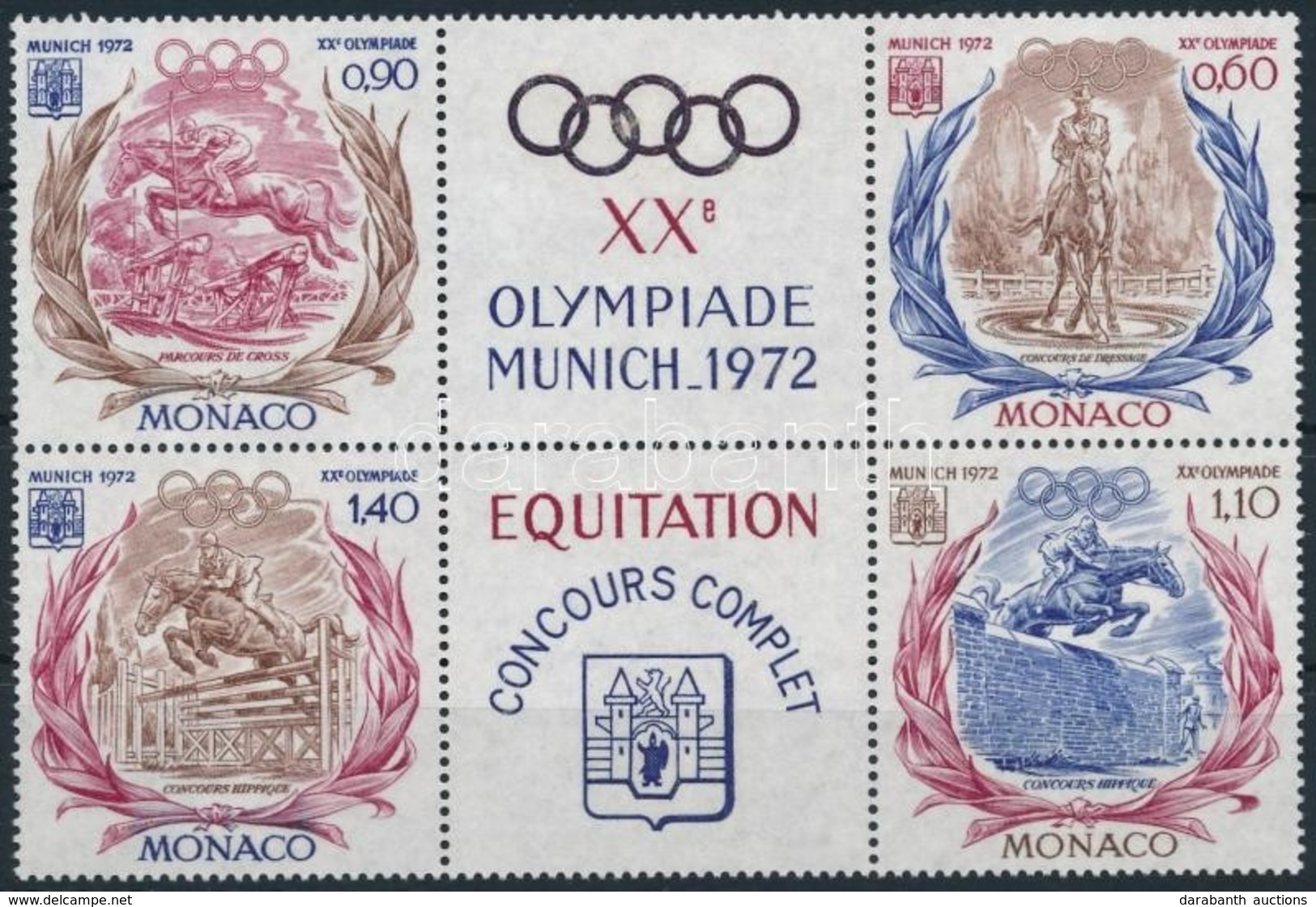 ** 1972 Nyári Olimpia Hatostömb Mi 1045-1048 - Andere & Zonder Classificatie