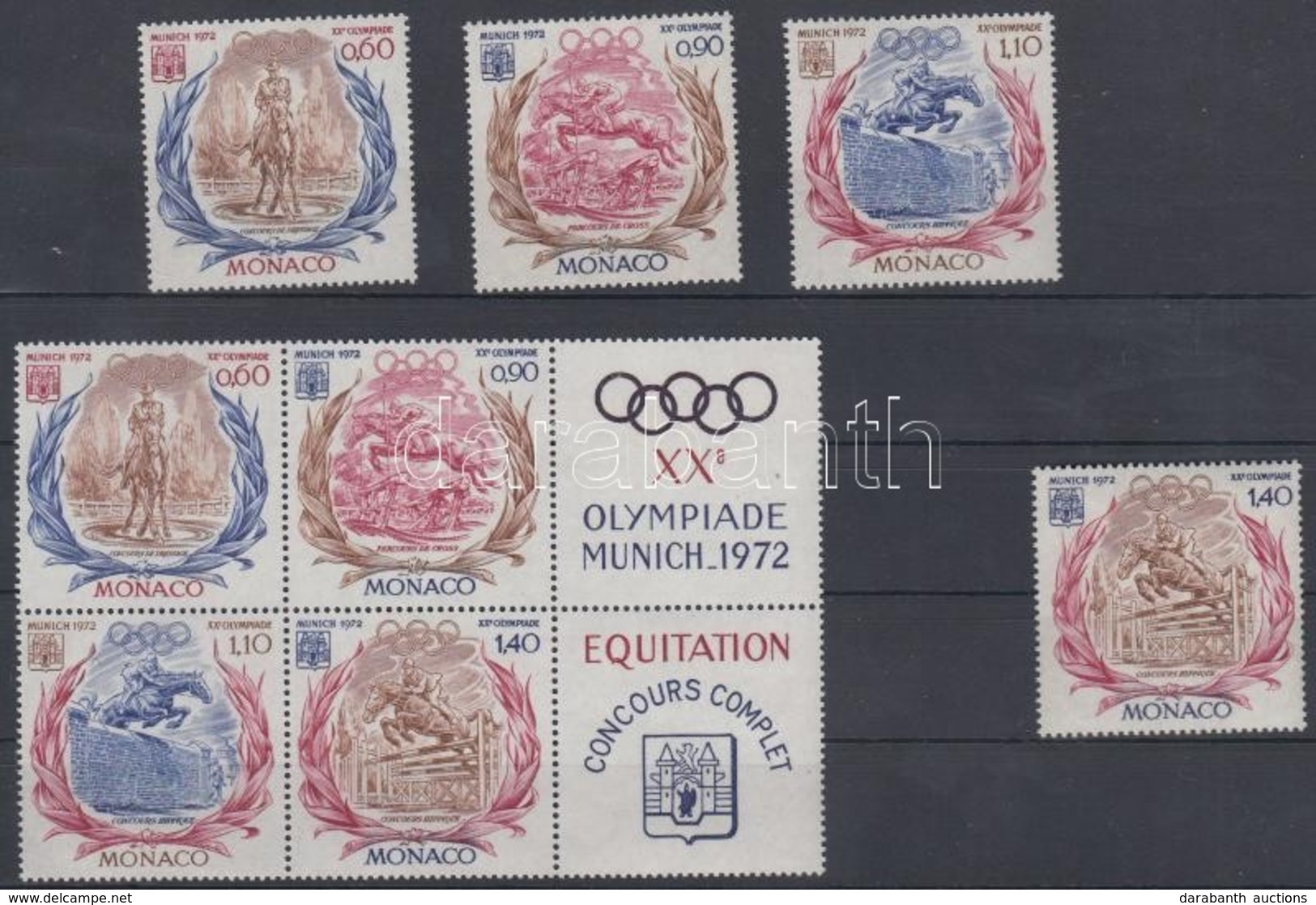 ** 1972 Nyári Olimpia, München Sor Mi 1045-1048 + Sor Szelvényes Hatostömbben 1045-1048 (jobb Oldalon) - Andere & Zonder Classificatie