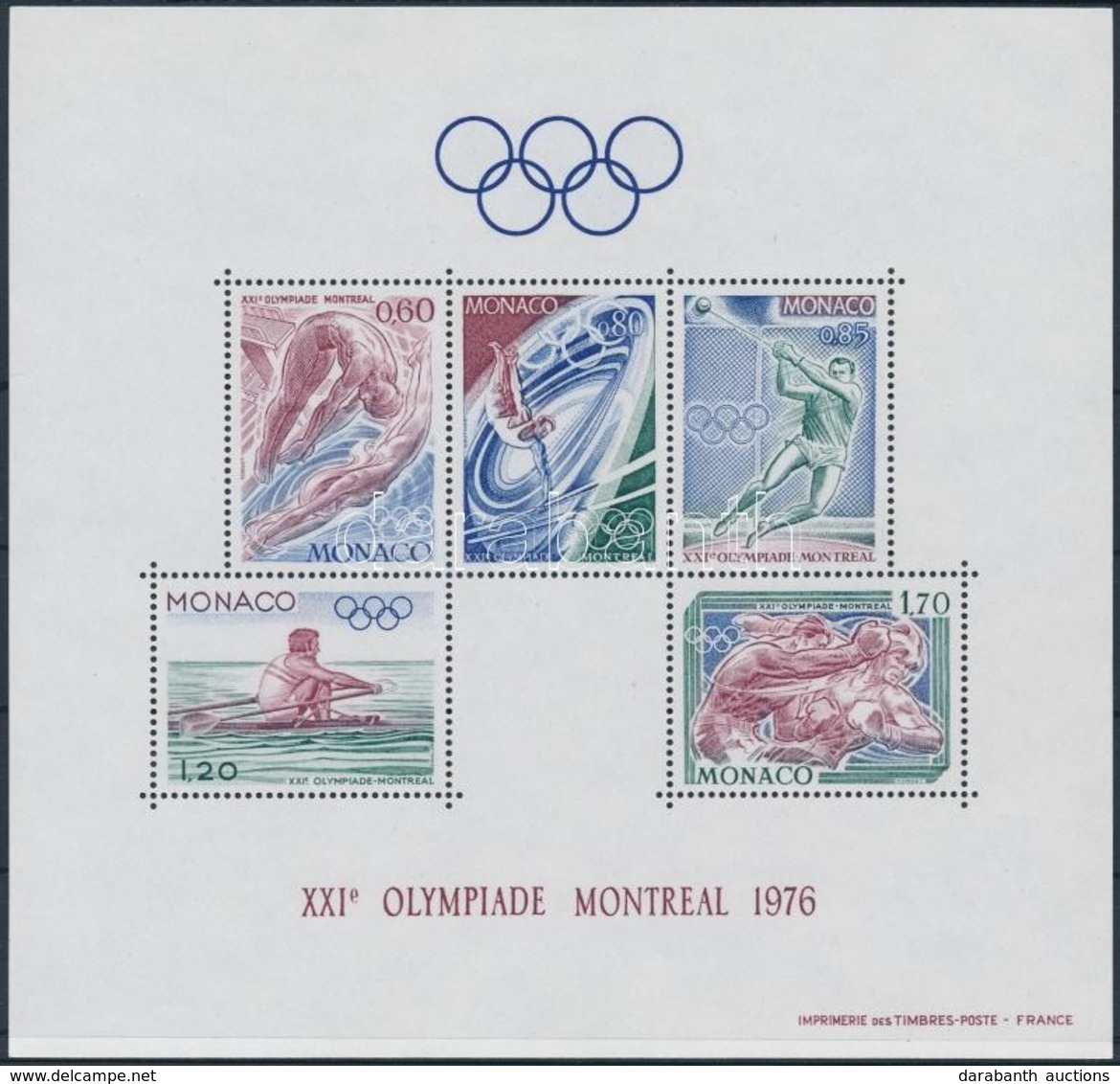 ** 1976 Nyári Olimpia, Montreal Sor Mi 1225-1229 + Blokk 9 - Andere & Zonder Classificatie