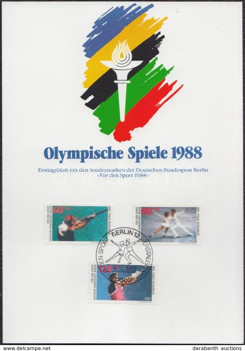 O 1987 Téli Olimpia Sor Mi 801-803 Emléklapon - Andere & Zonder Classificatie