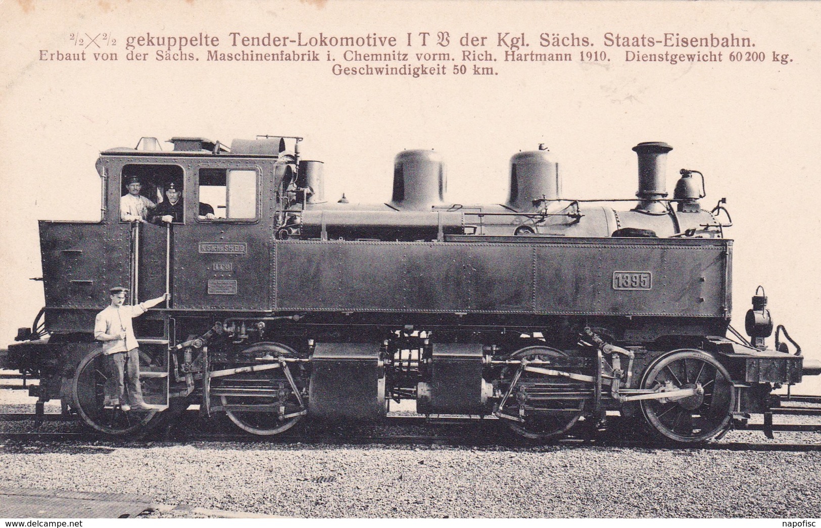 Gekuppelte Tender-Lokomotive I T Der Kgl.Sächs. Staats Eisenbahn  Chemnitz.1910 - Trains