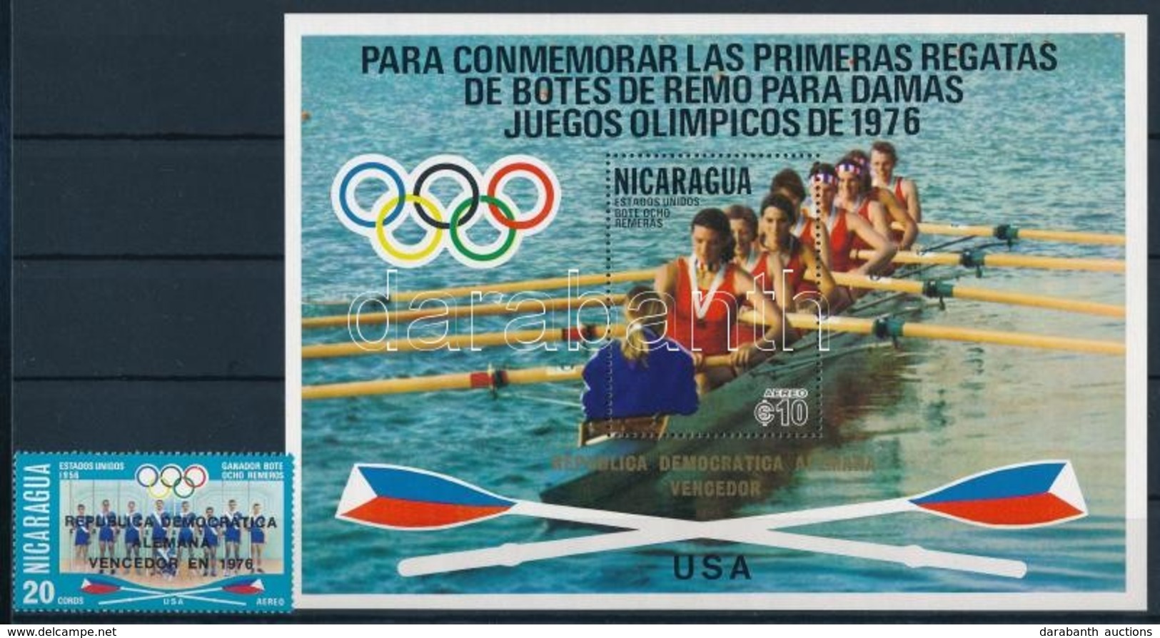 ** 1976 Montreali Nyári Olimpia Felülnyomással Mi 1959 + Blokk Mi 95 - Andere & Zonder Classificatie