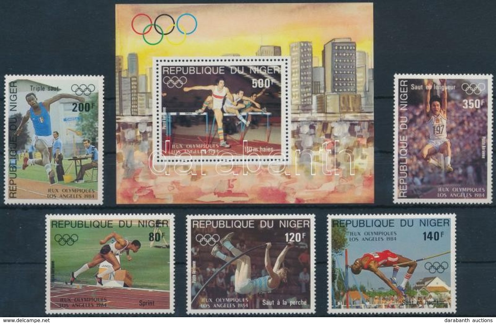 ** 1984 Nyári Olimpiai, Los Angeles Sor Mi 876-880 + Blokk 41 - Andere & Zonder Classificatie