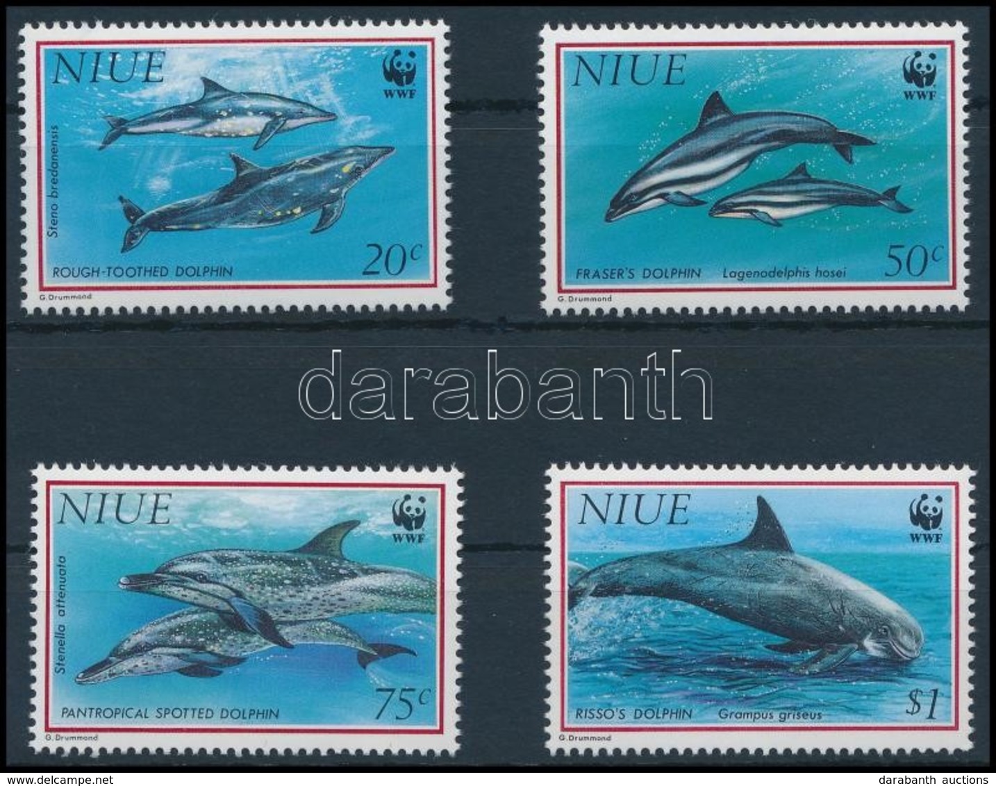 ** 1993 WWF Delfinek Sor,
WWF Dolphins Set
Mi 822-825 - Andere & Zonder Classificatie