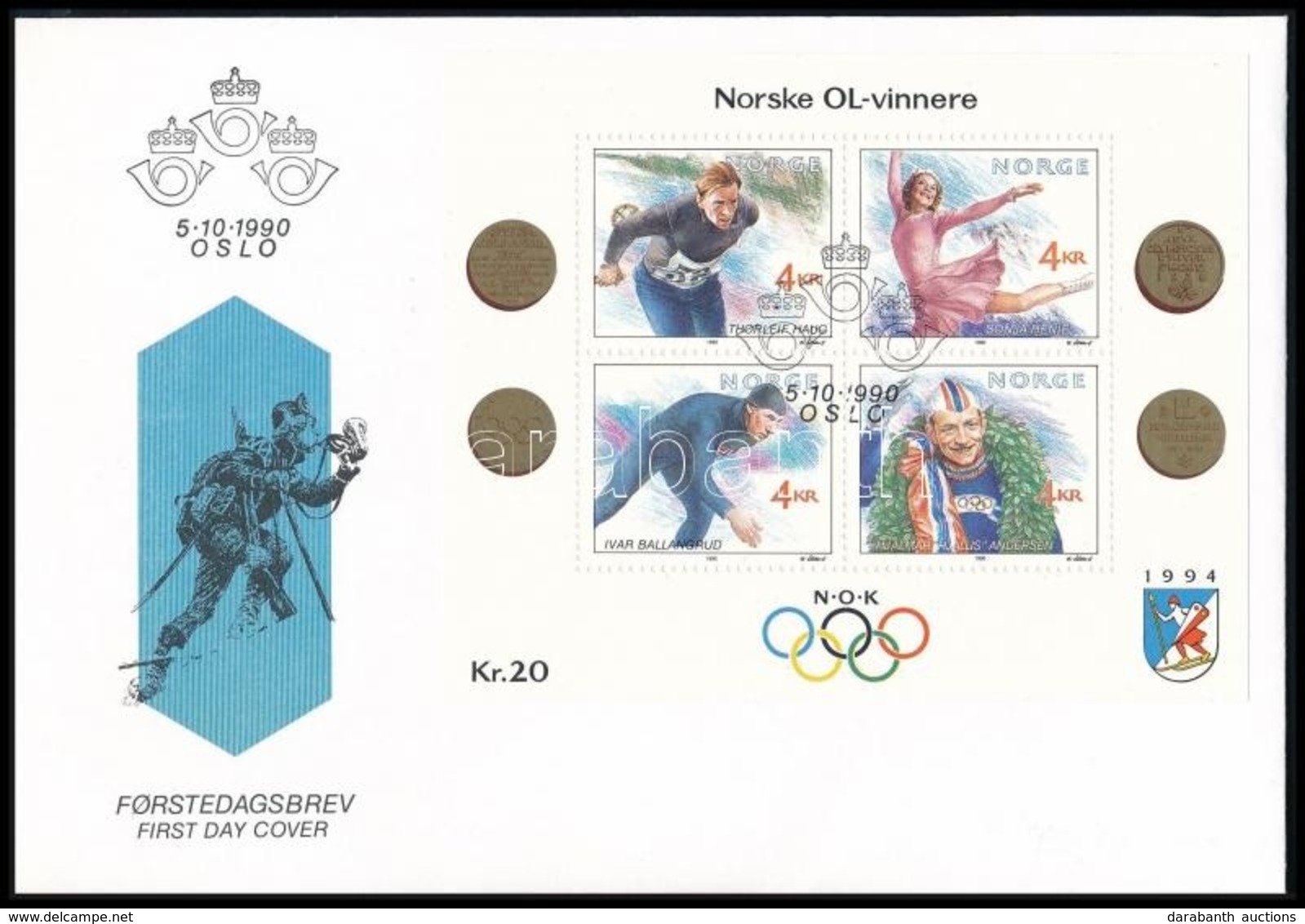 1990 Téli Olimpia Blokk Mi 14 FDC-n - Andere & Zonder Classificatie