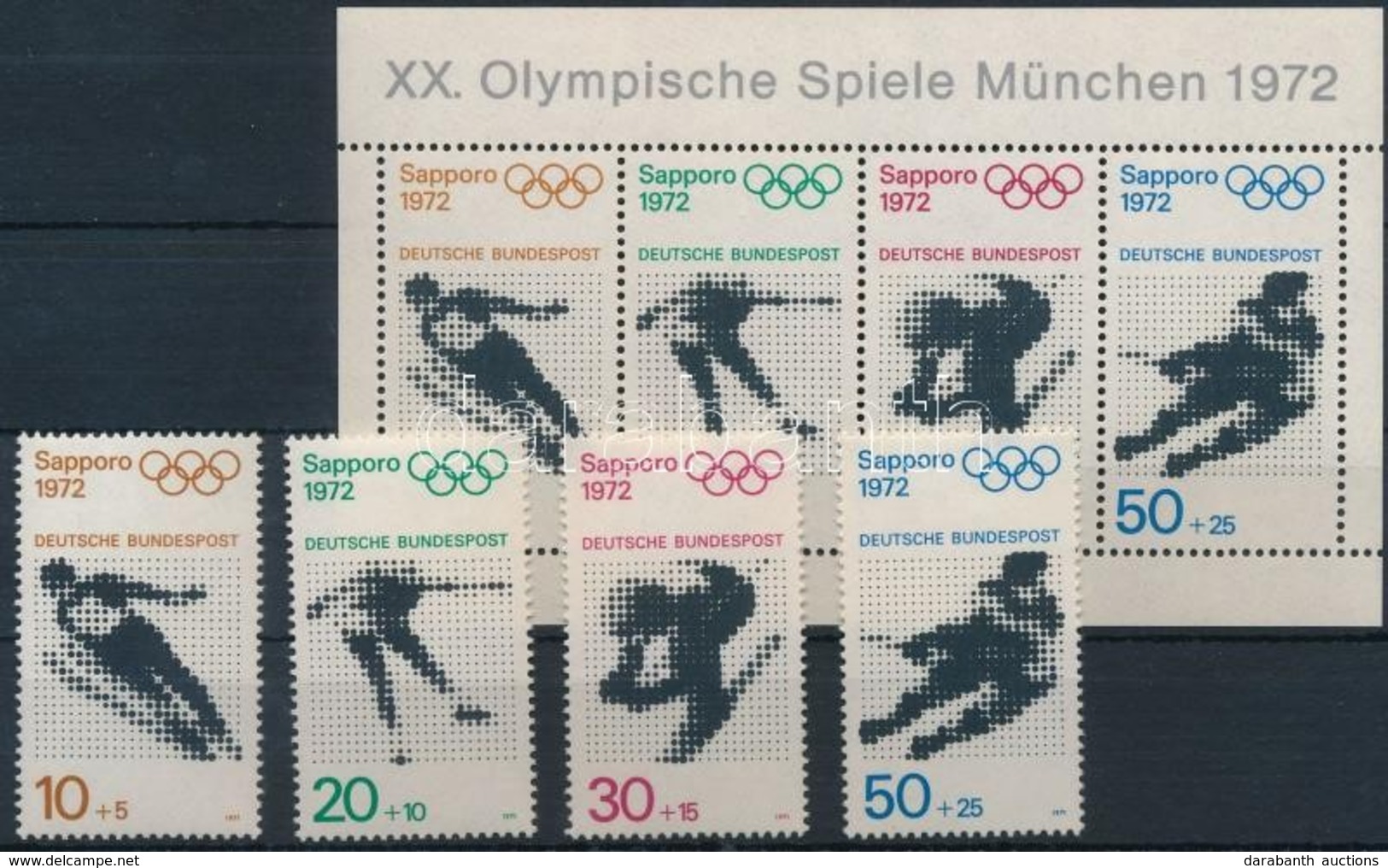 ** 1971 Olimpia Sor Mi 680-683 + Blokk 6 - Andere & Zonder Classificatie