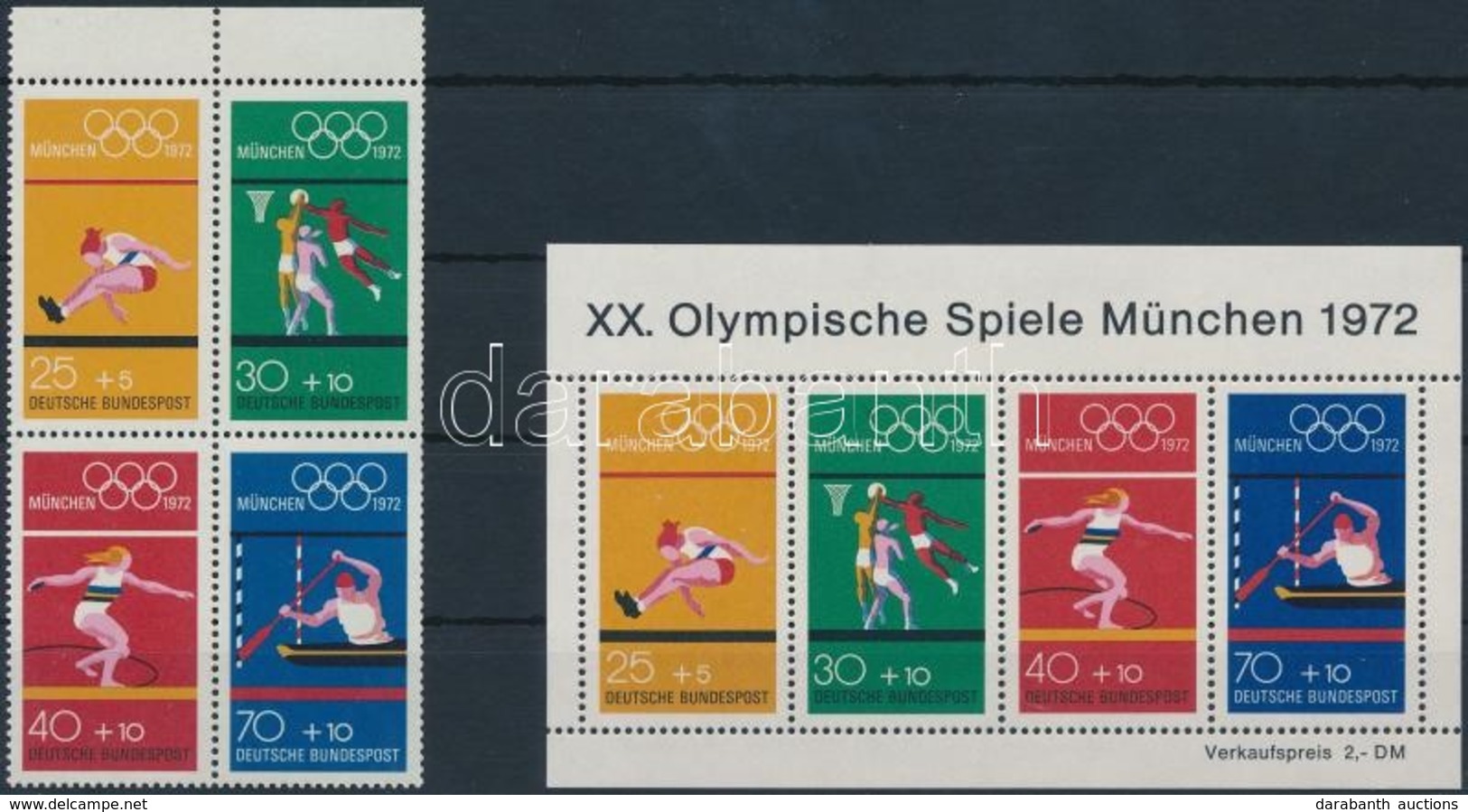 ** 1972 Nyári Olimpia, München Bélyegfüzet Lap Mi 22 + Blokk Mi 8 - Andere & Zonder Classificatie