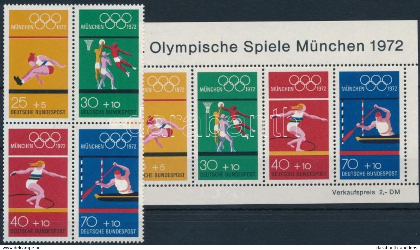 ** 1972 Nyári Olimpia, München Bélyegfüzet Lap Mi 22 + Blokk Mi 8 - Andere & Zonder Classificatie