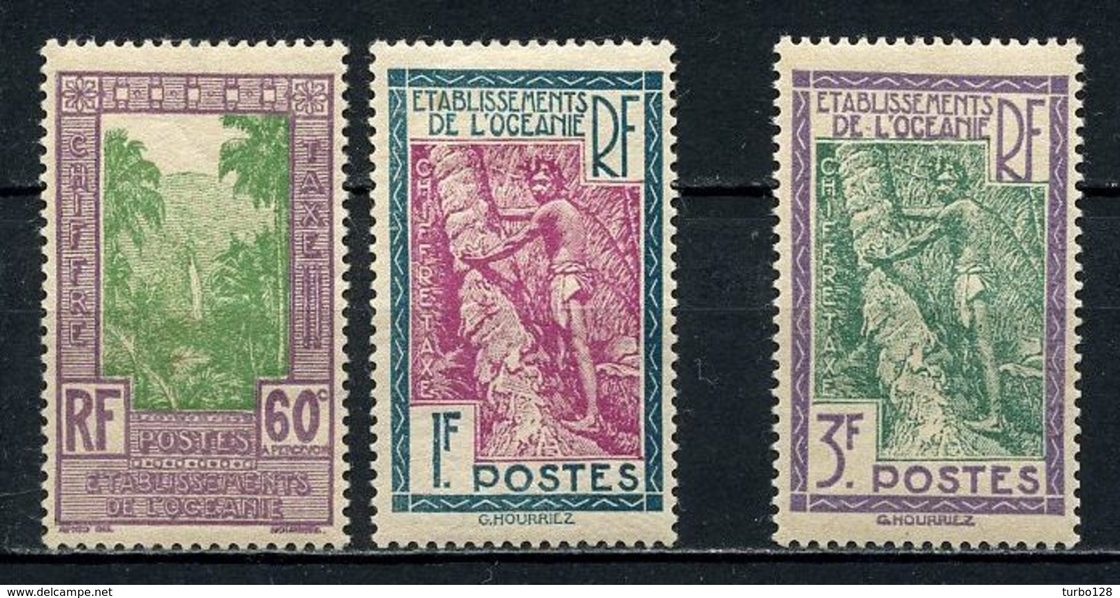 OCEANIE 1929 TAXE N° 14 15 Et 17 * Neufs MH Trace Charnière TB TTB C 10,60 € Canal De Fataoua Maori - Timbres-taxe