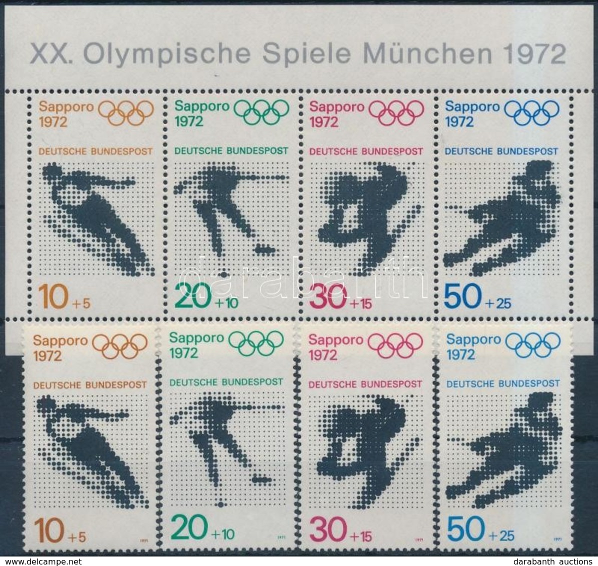 ** 1972 Téli Olimpia, Sapporo Sor Mi 680-683 + Blokk 6 - Andere & Zonder Classificatie