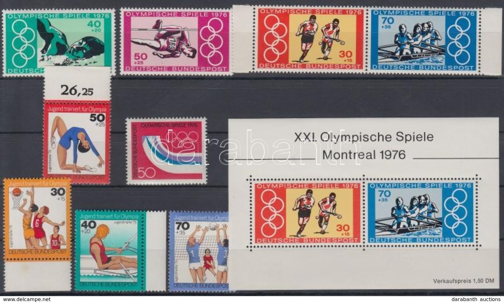 ** 1976 Olimpia Sorok, értékek Mi 875, 882-889 + Blokk Mi 12 - Sonstige & Ohne Zuordnung