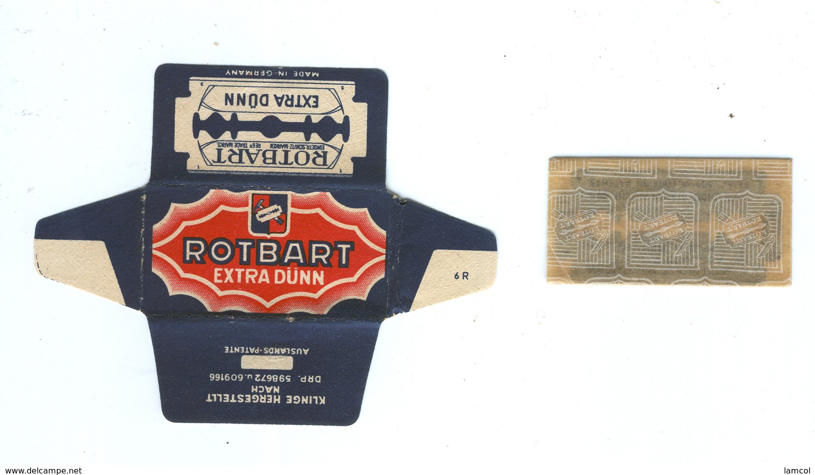 Lame De Rasoir Allemande ROTBART Type 2  - German Safety Razor Blade Wrapper Type 2 - Lames De Rasoir