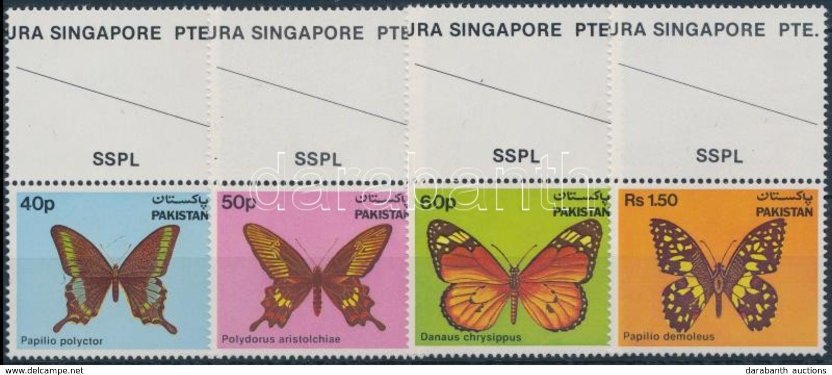 ** 1983 Lepkék ívszéli Sor,
Butterflies Margin Set
Mi 579-582 - Andere & Zonder Classificatie